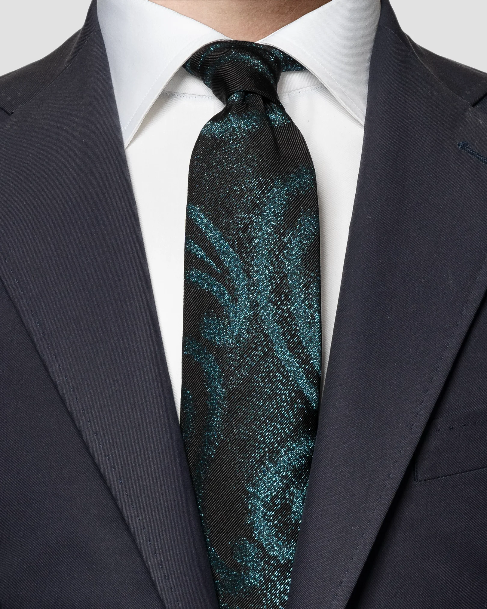 Eton - navy blue lurex glitter effekt tie