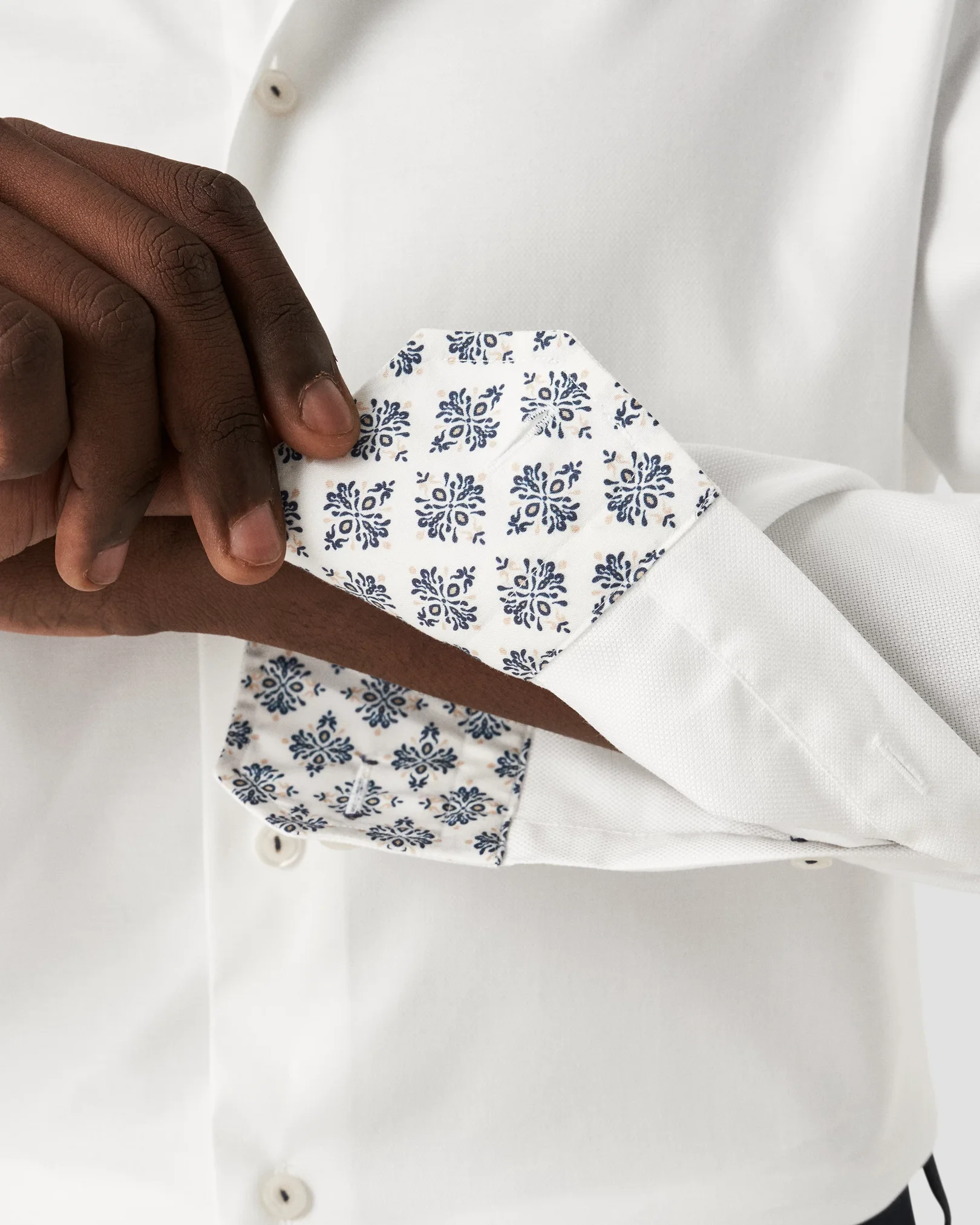 Eton - white cotton tencel special details shirt