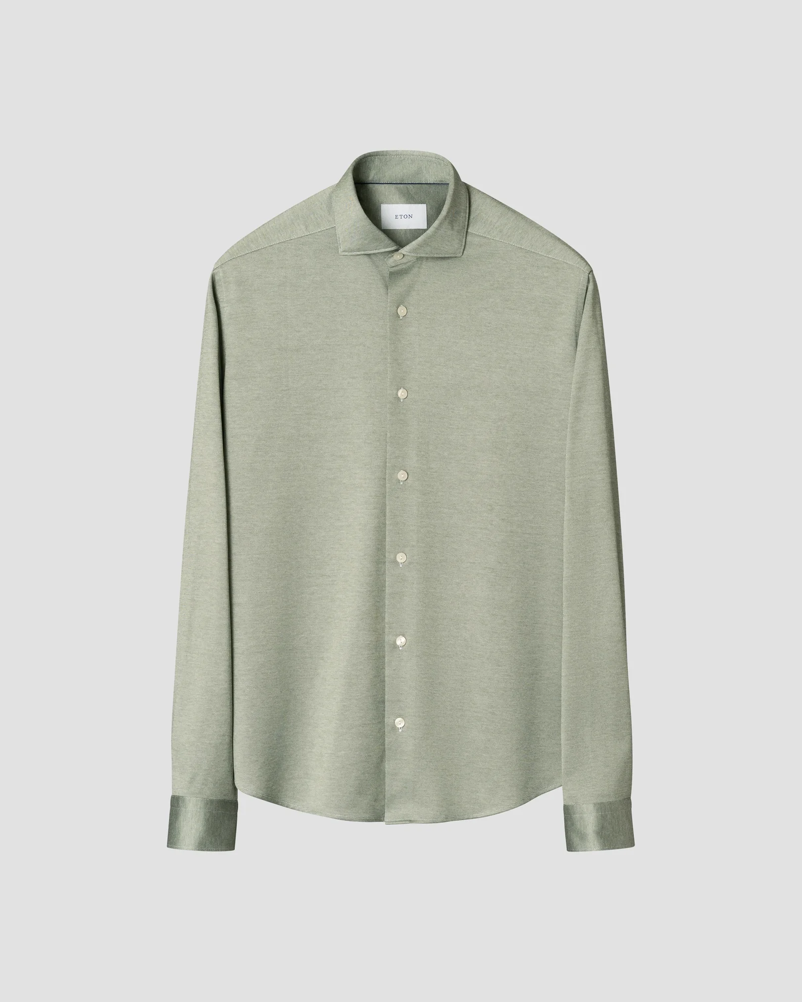 Eton - dark green filo di scozia knit shirt