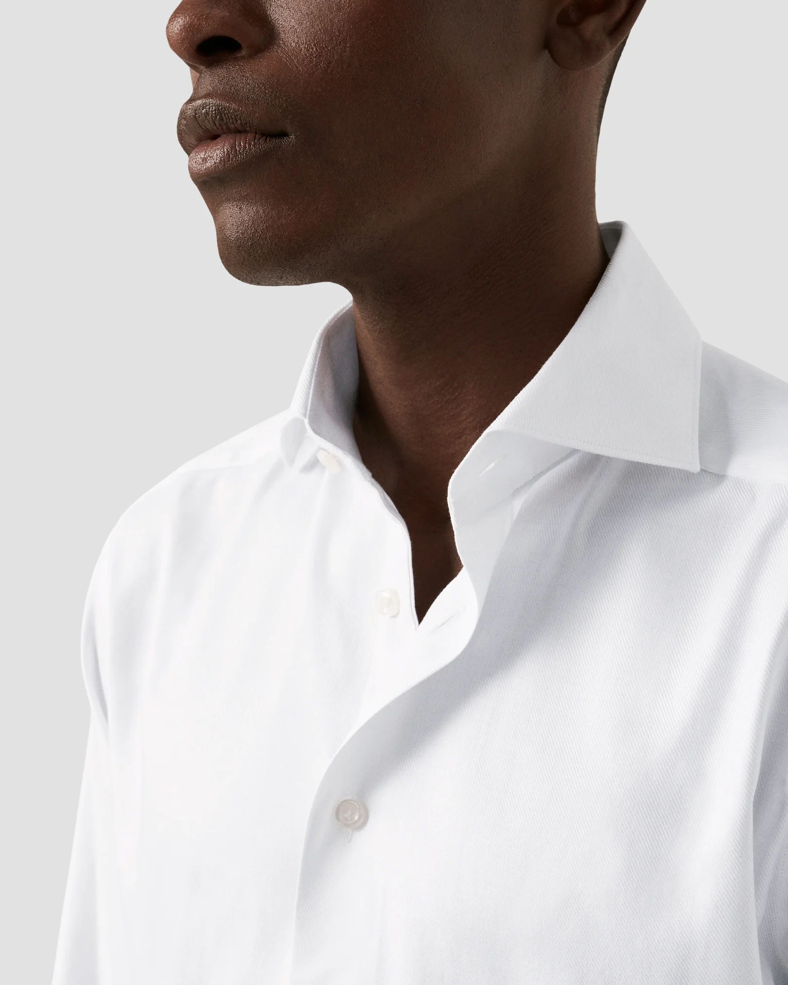 Eton - white twill wide spread collar