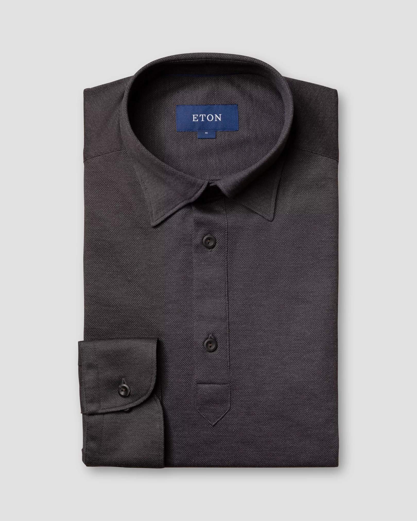 Eton - dark grey polo shirt long sleeved
