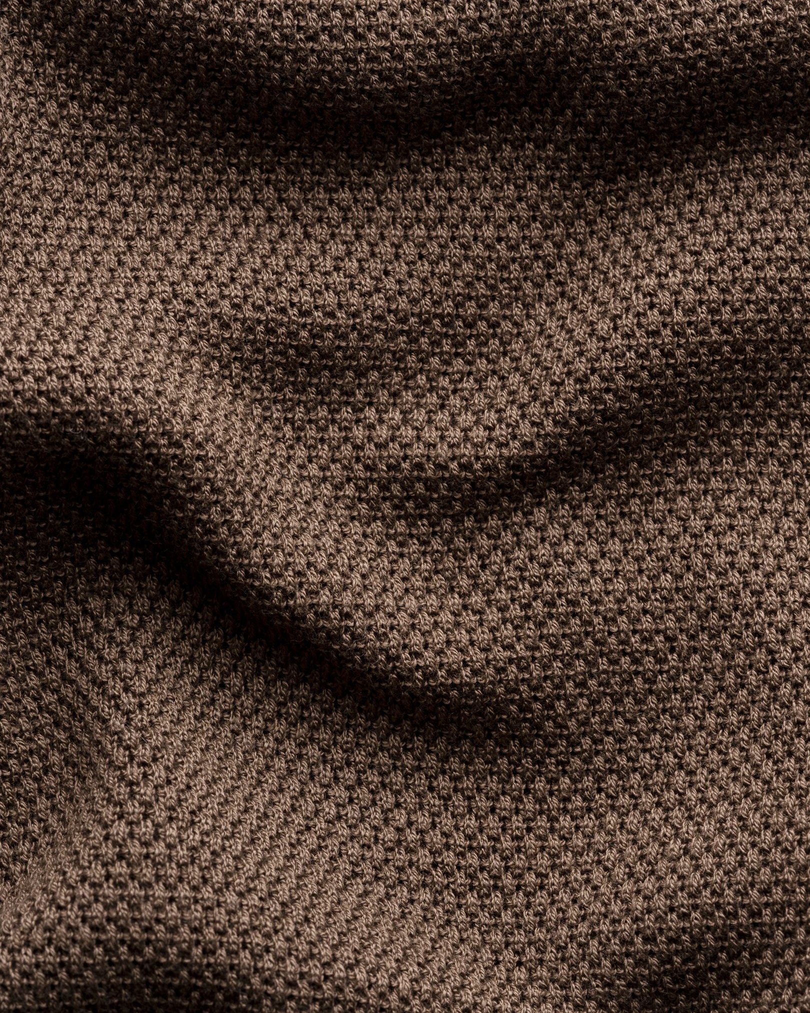 Eton - brown structured crew neck knitted t shirt