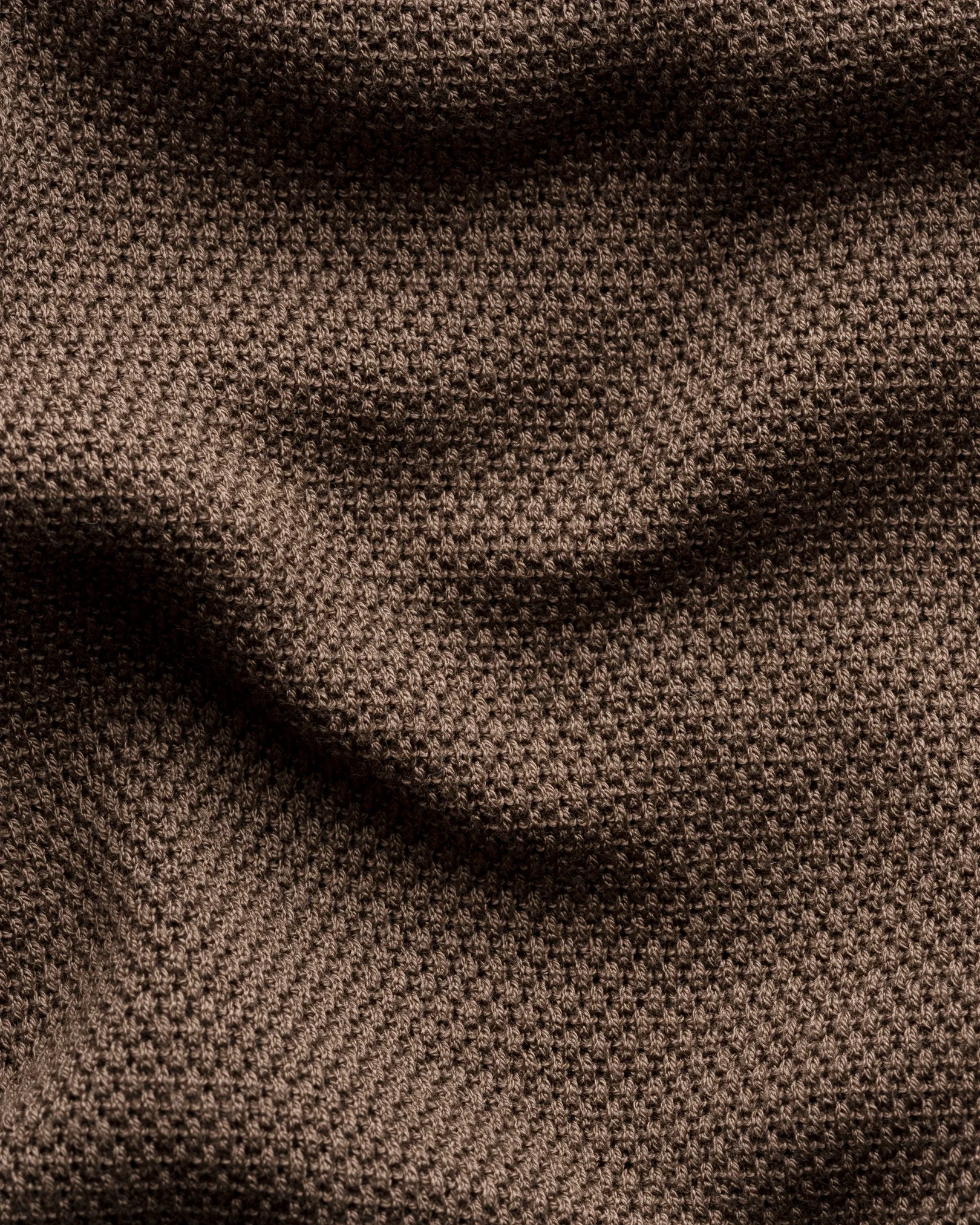 Eton - brown structured crew neck knitted t shirt