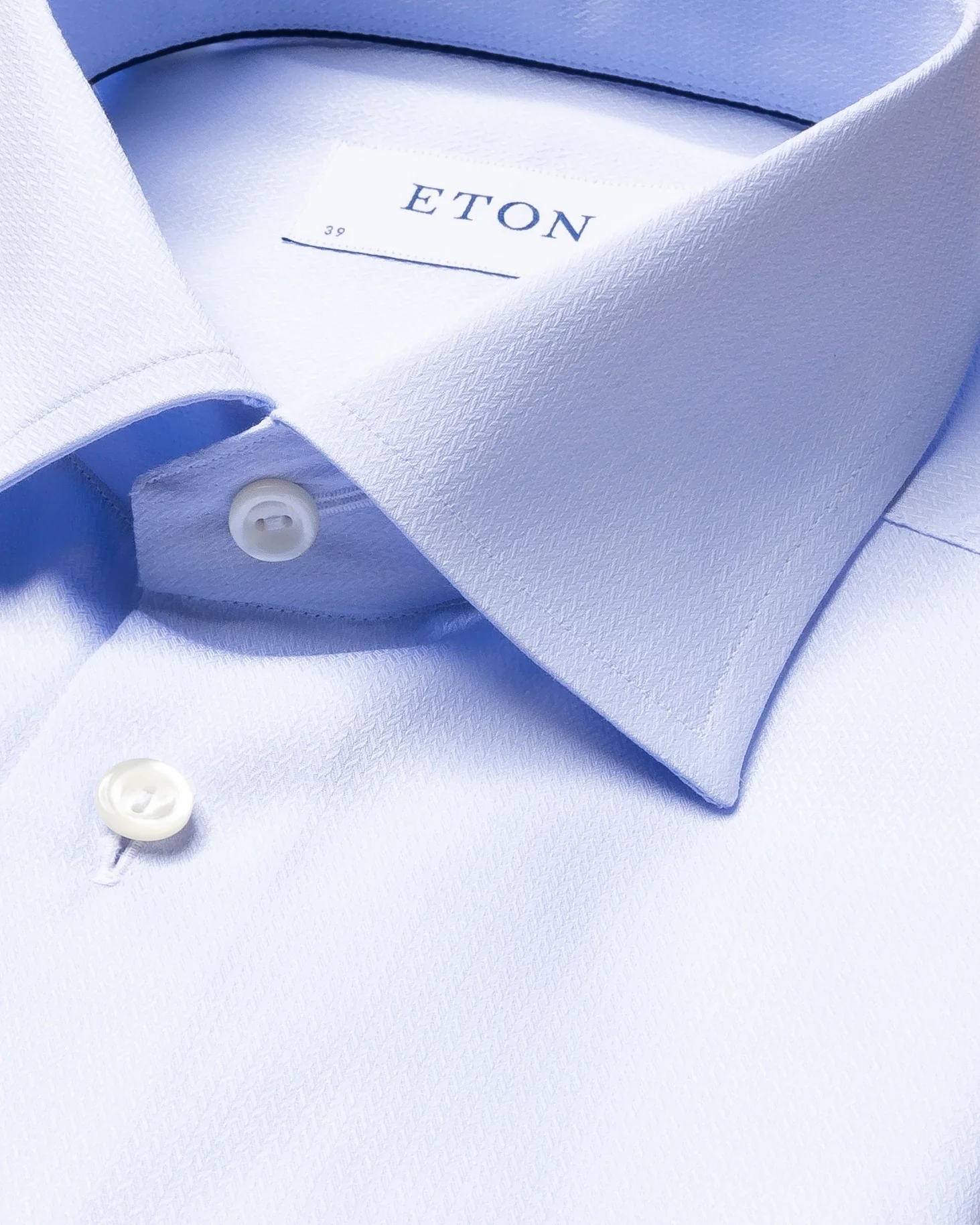 Eton - light blue micro braid shirt
