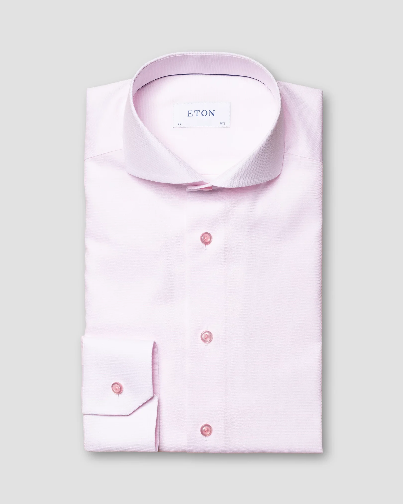 Eton - pink twill shirt extreme cut away