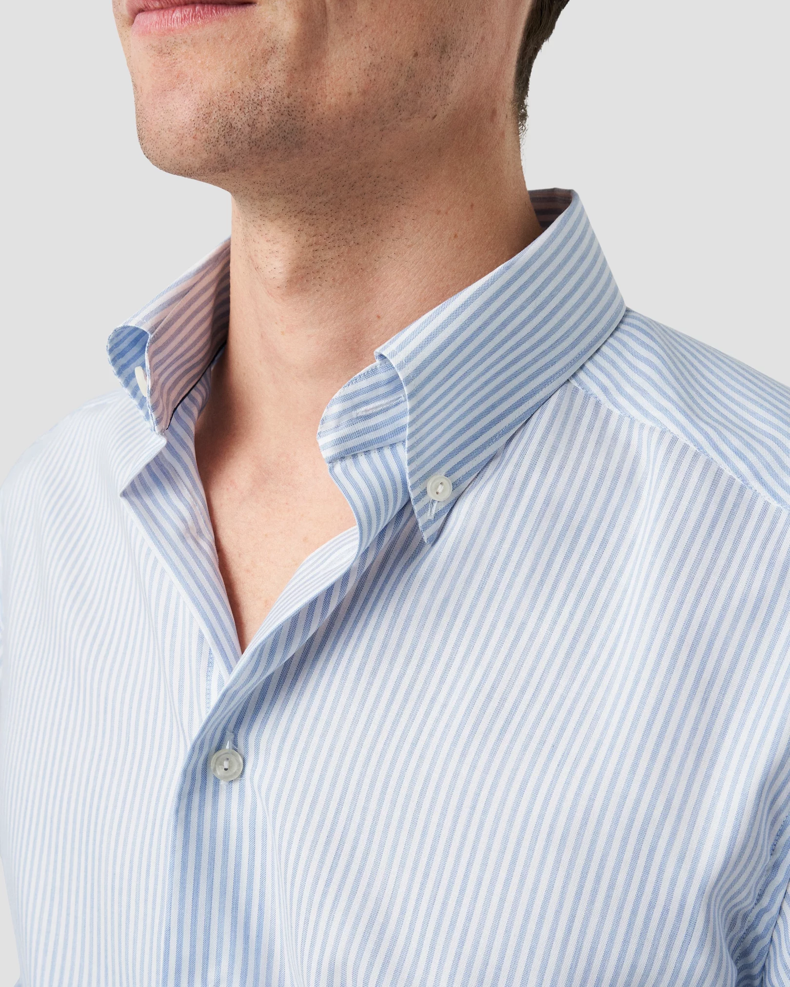 Eton - Light Blue Bengal Striped Signature Oxford Shirt