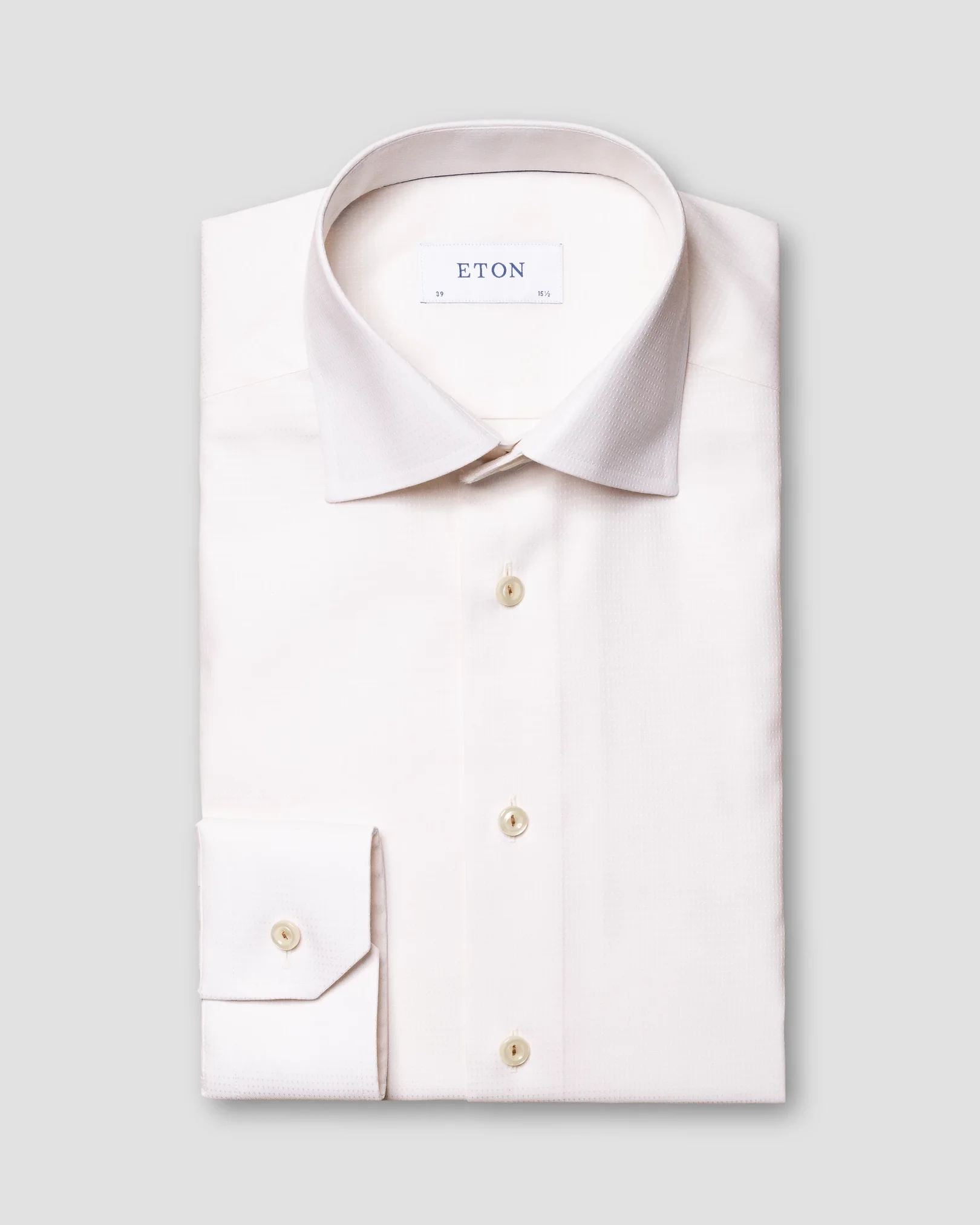 Eton - off white pin dot twill shirt