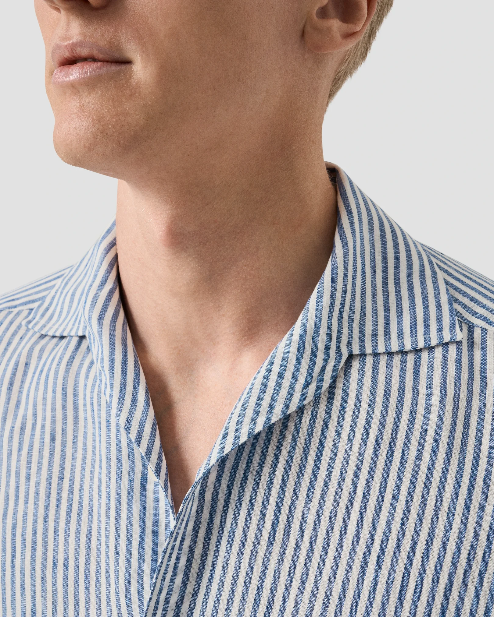 Eton - dark blue striped linen shirt one piece