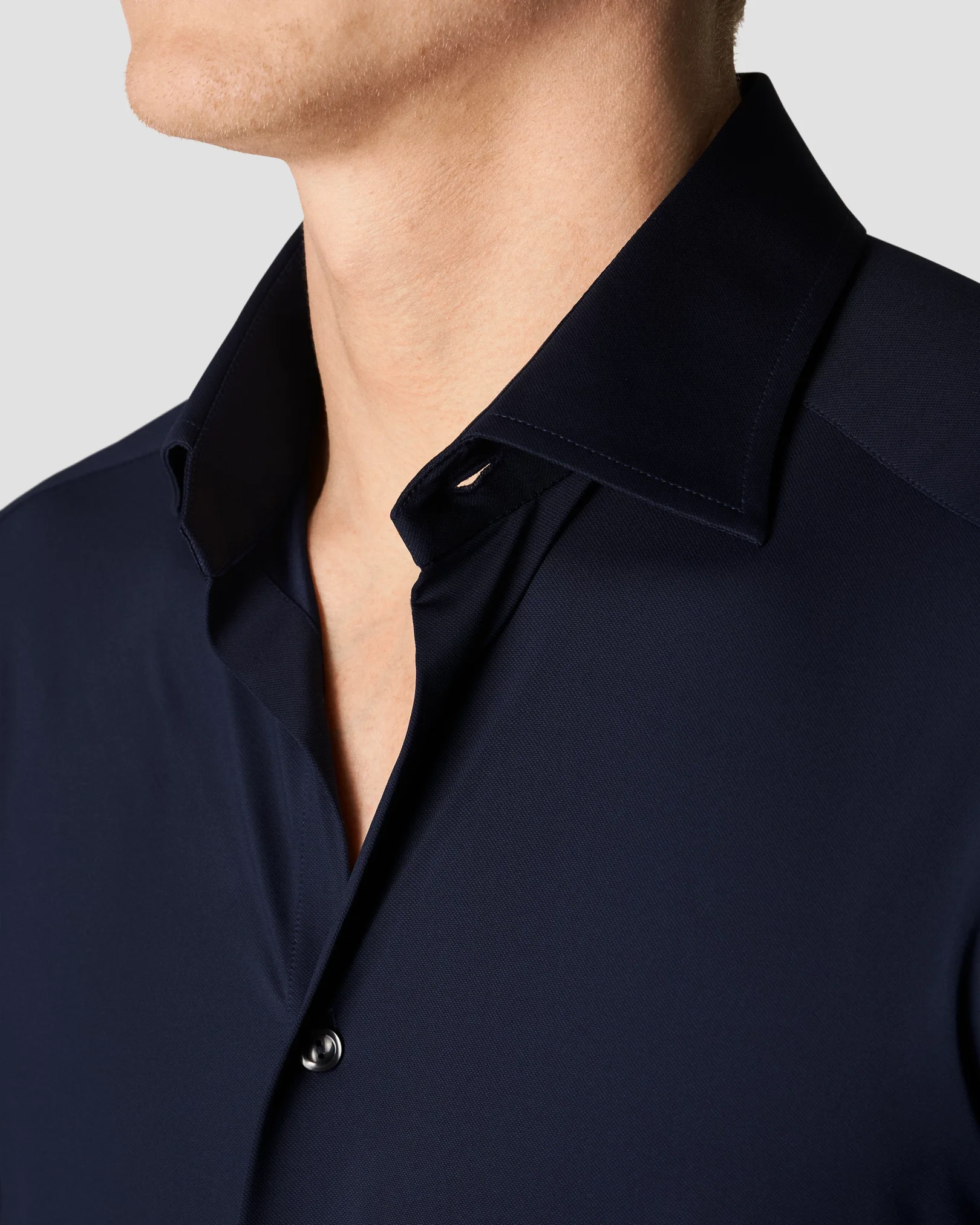 Eton - navy blue fourway strech shirt