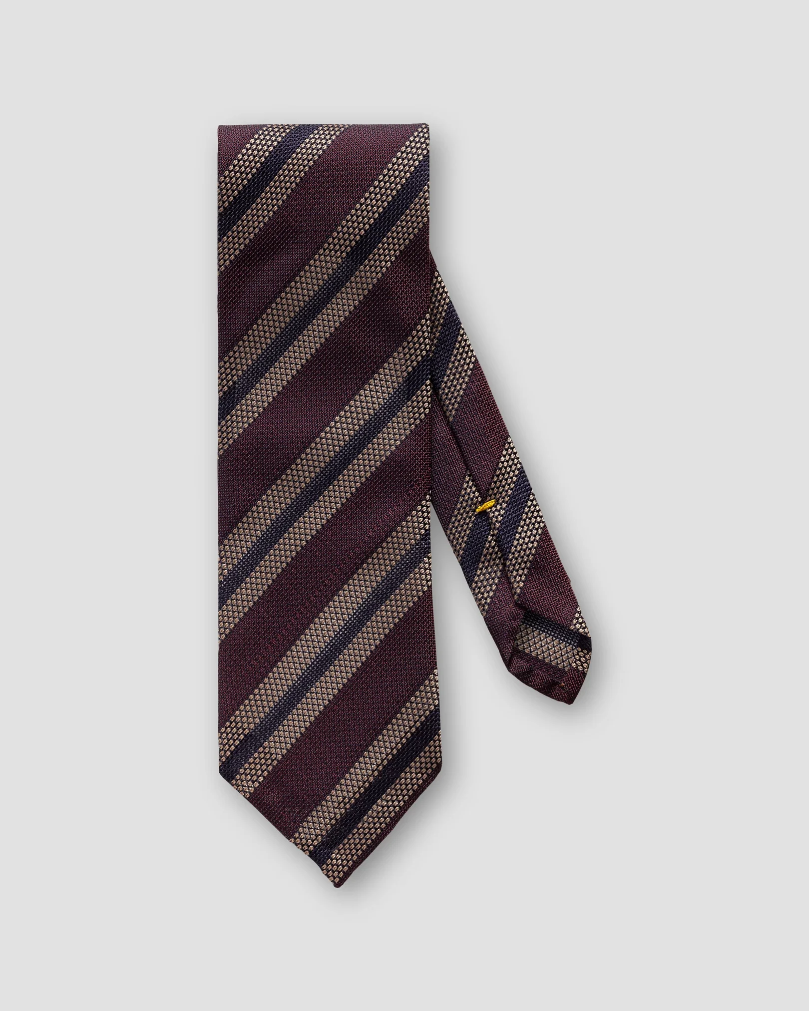 Eton - burgundy bold striped silk tie