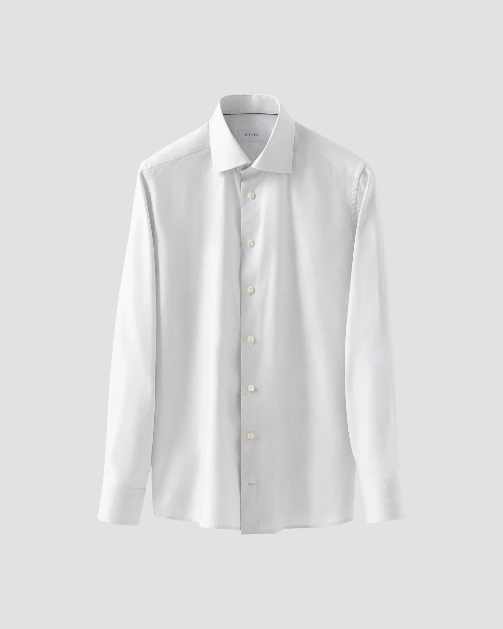 Eton - light grey melange semi solid fine twill shirt 260