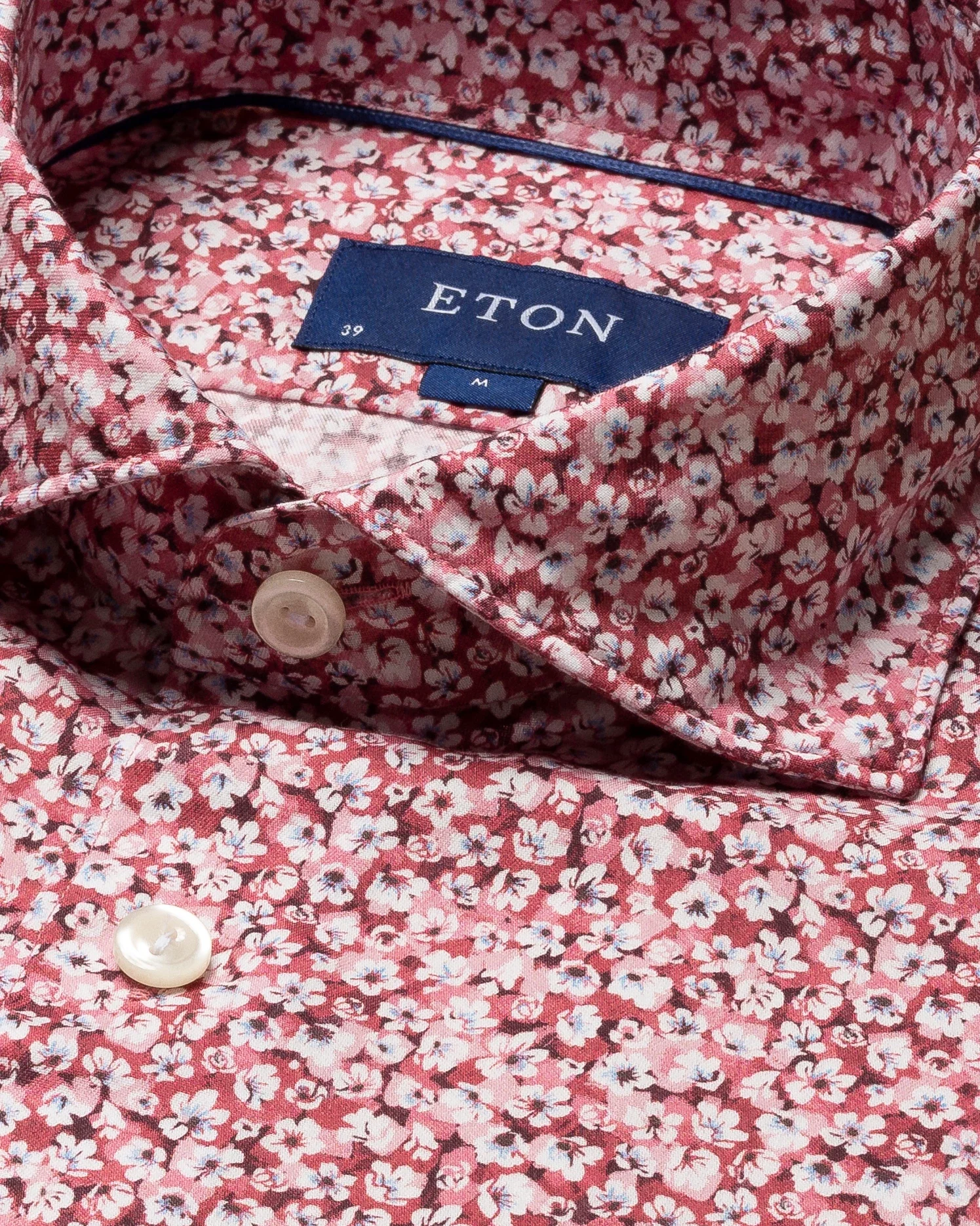 Eton - red cotton tencel wide spread