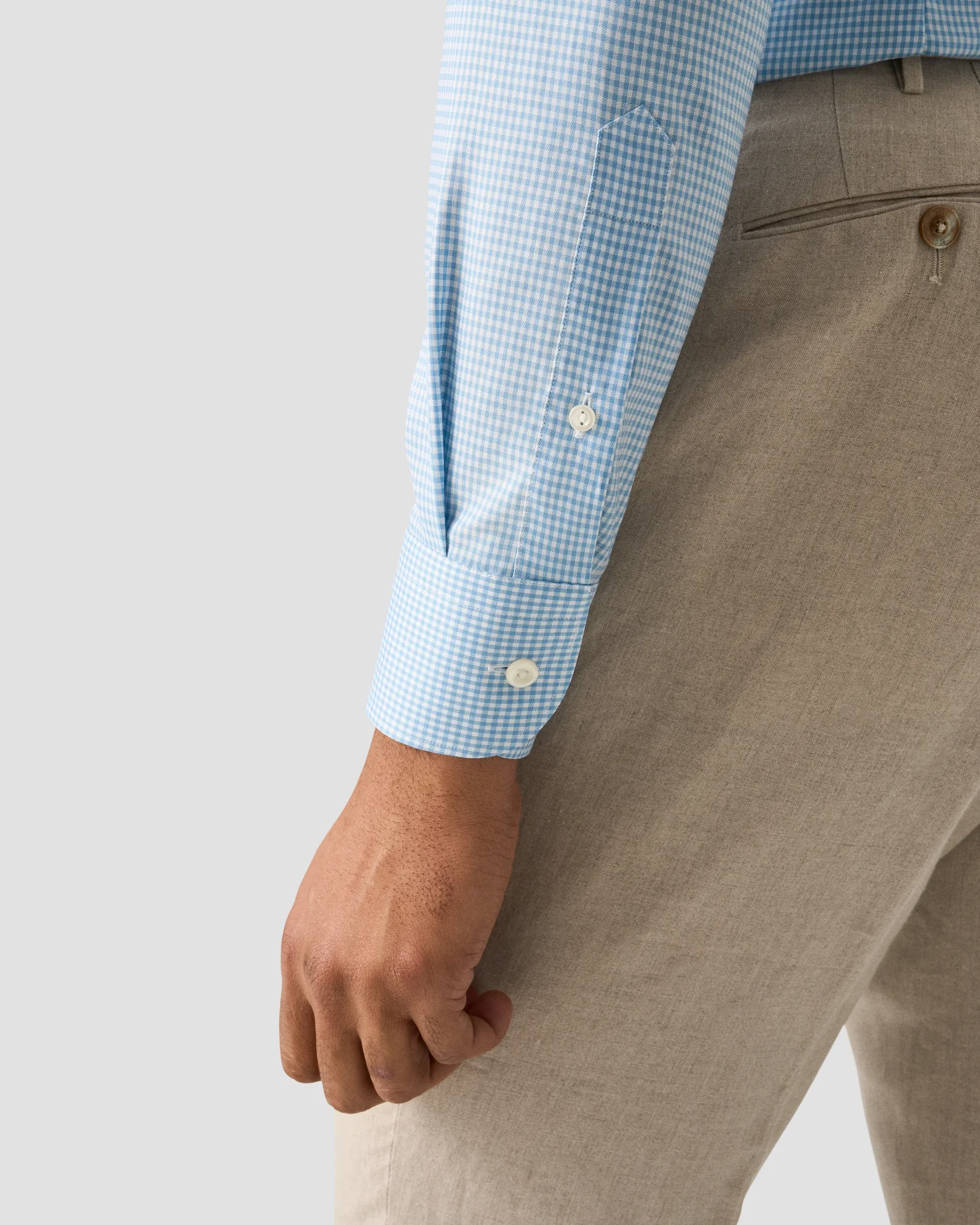 Eton - light blue check signature oxford shirt button down