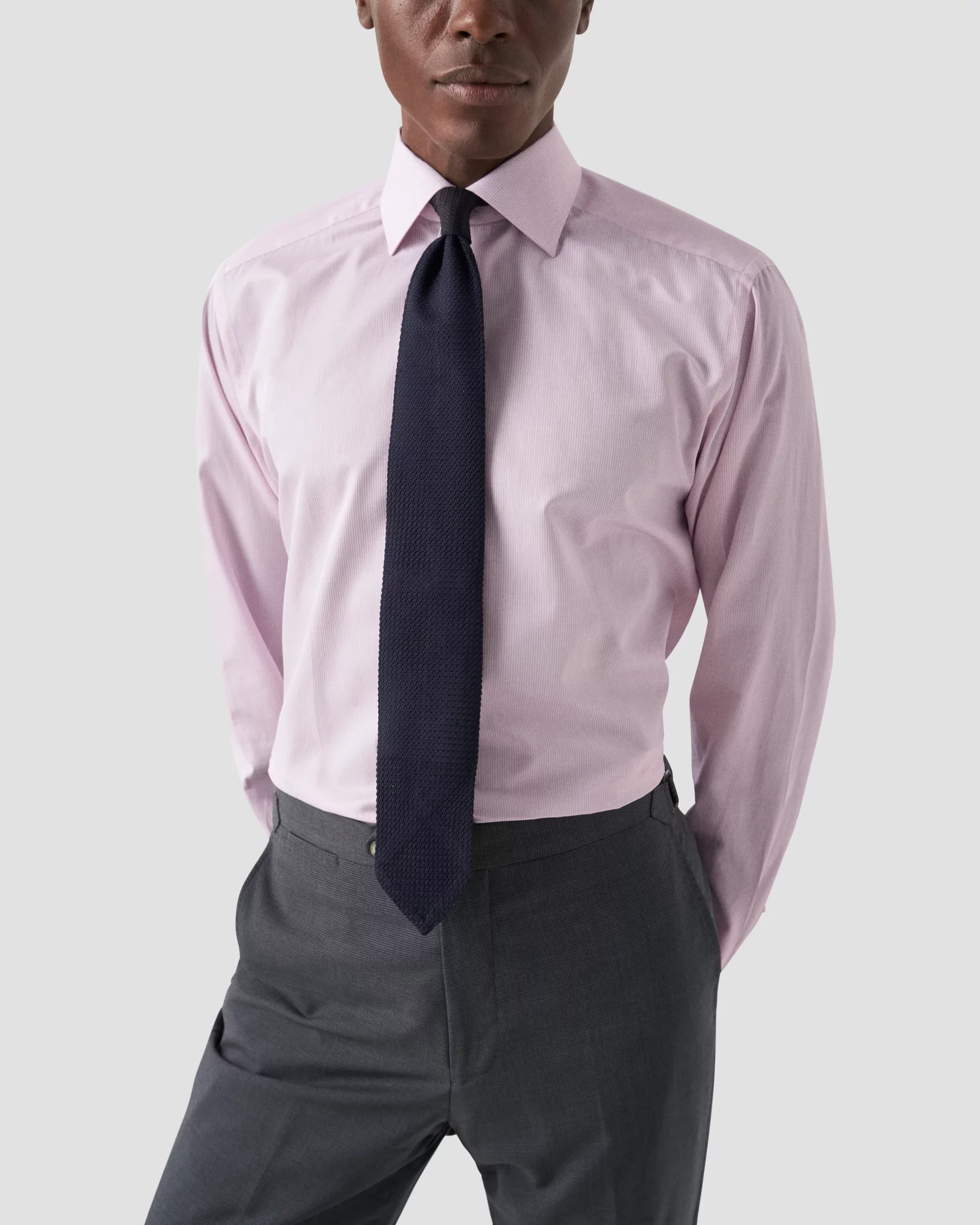 Eton - Light Pink Fine Striped Signature Twill Shirt