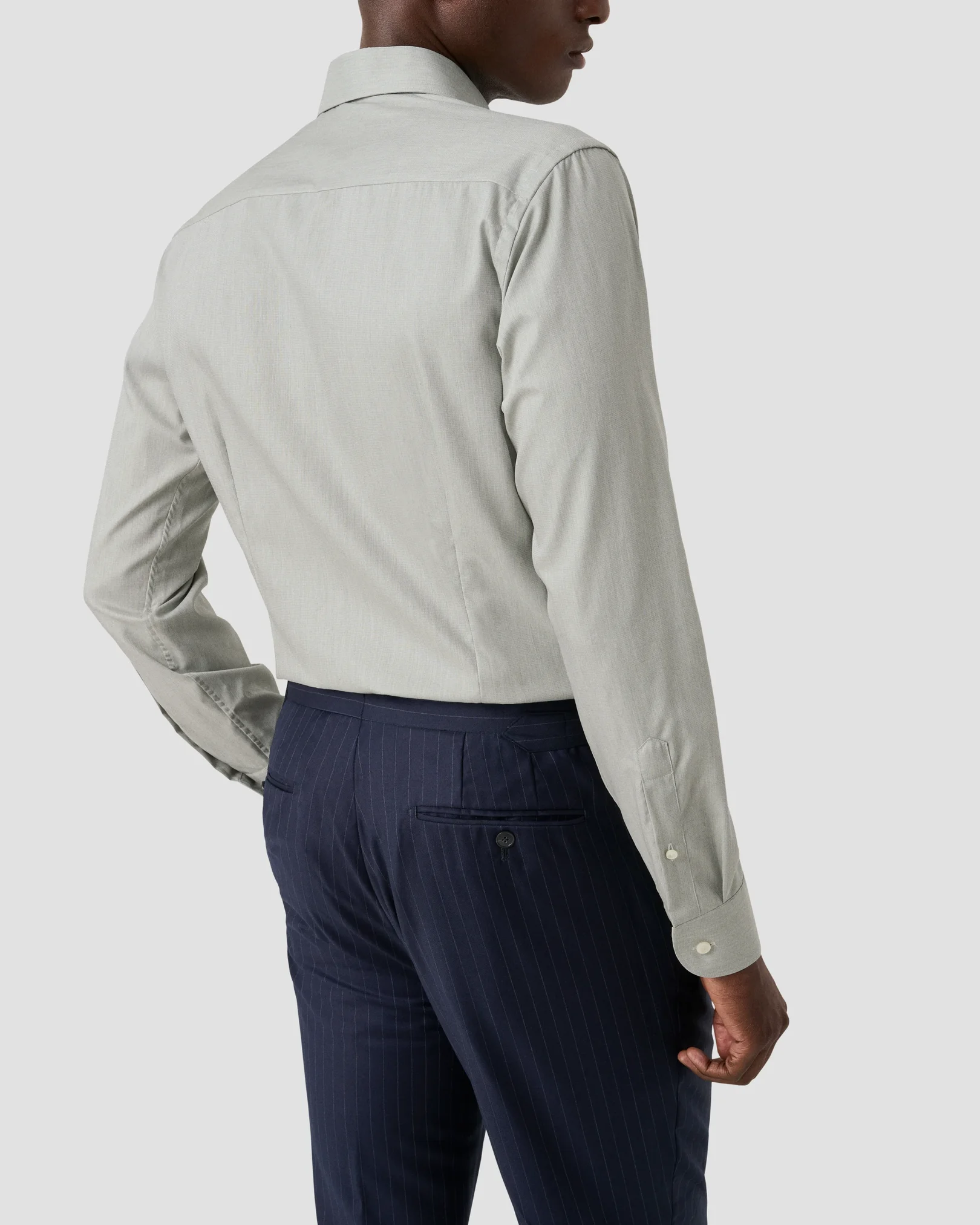 Eton - mid green solid twill shirt