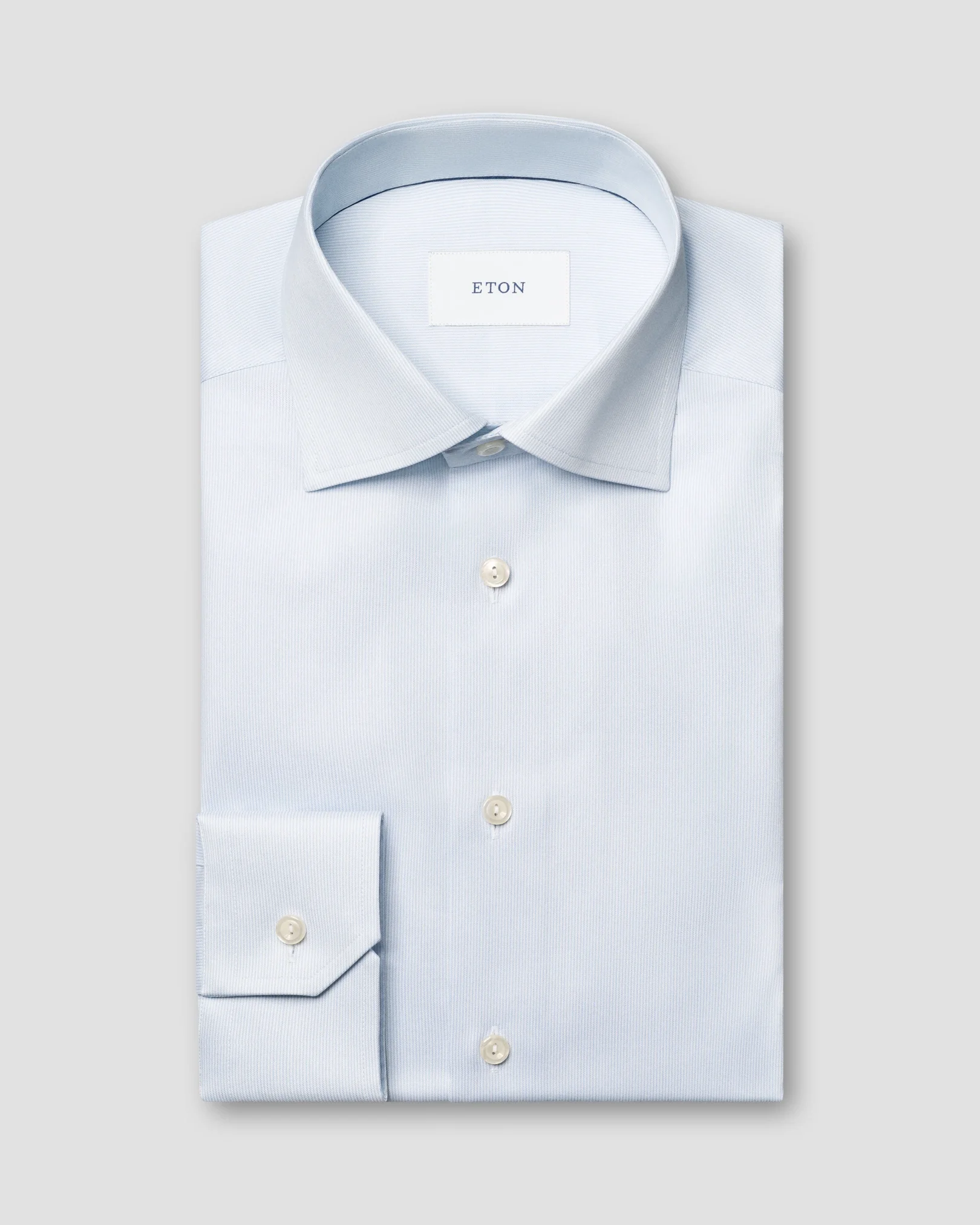 Eton - light blue stripe cotton and tencel tm lyocell shirt