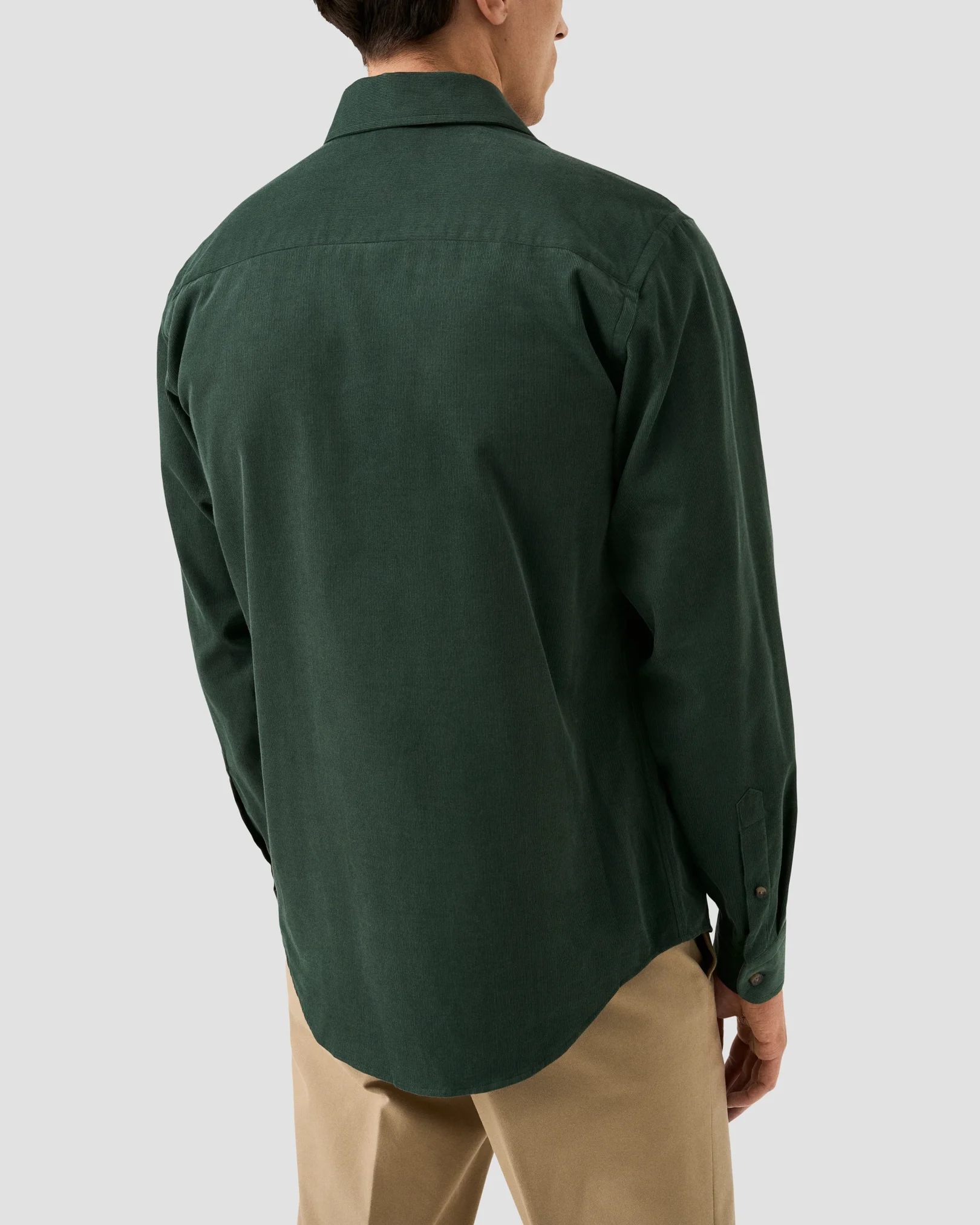 Eton - dark green solid corduroy shirt