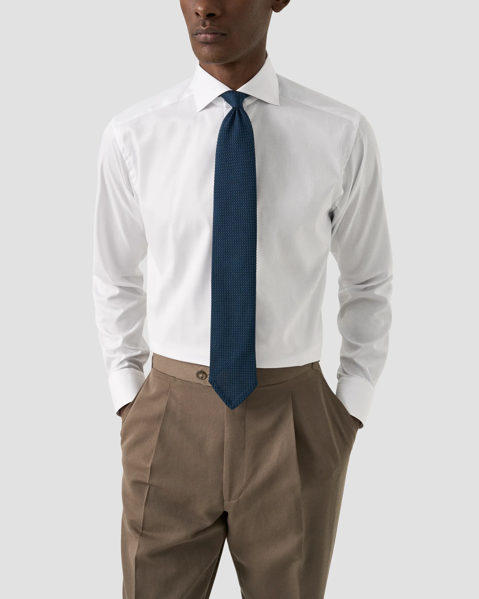 Eton - white signature twill wide spread rounded