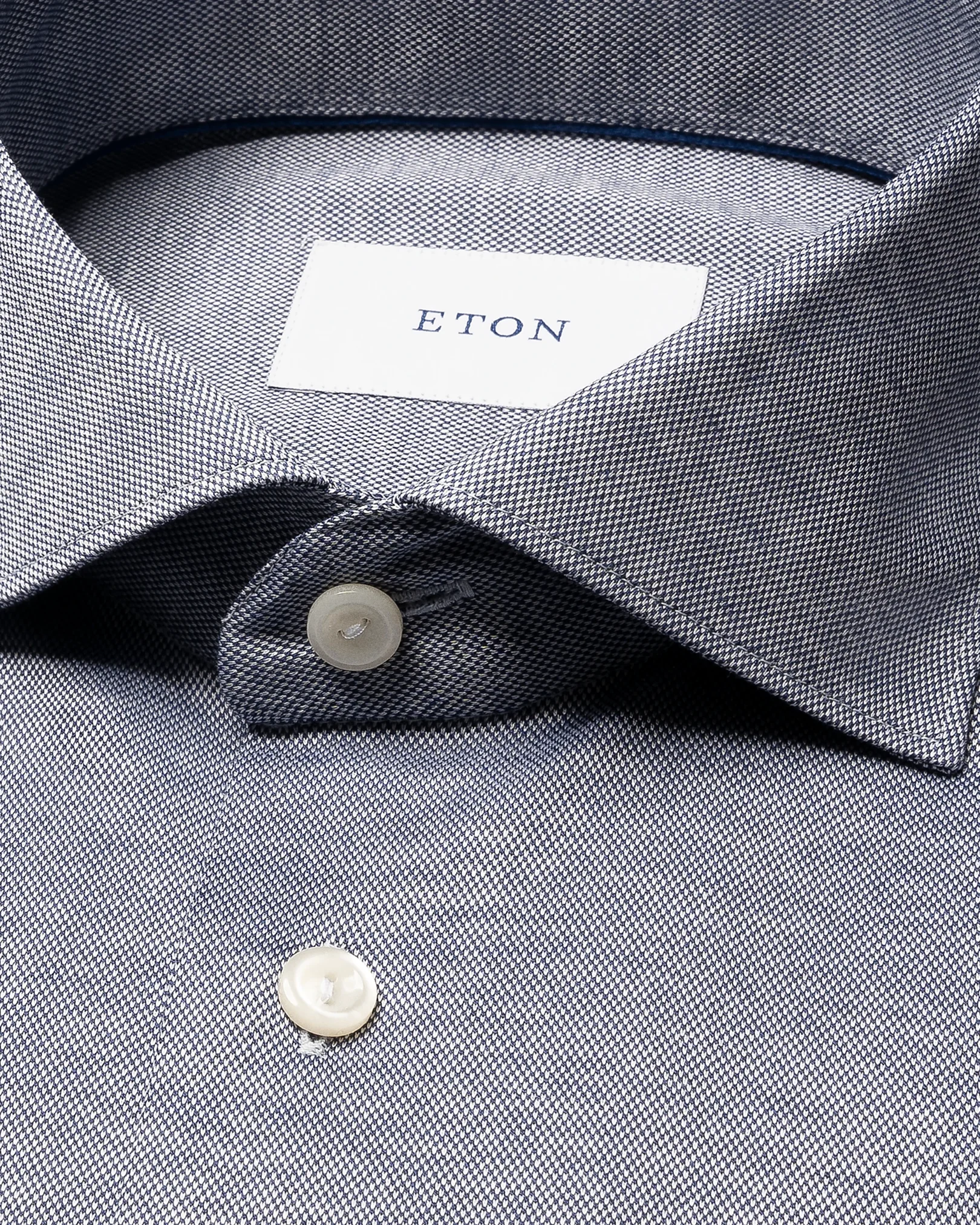 Eton - mid blue filo di scozia knit shirt 256