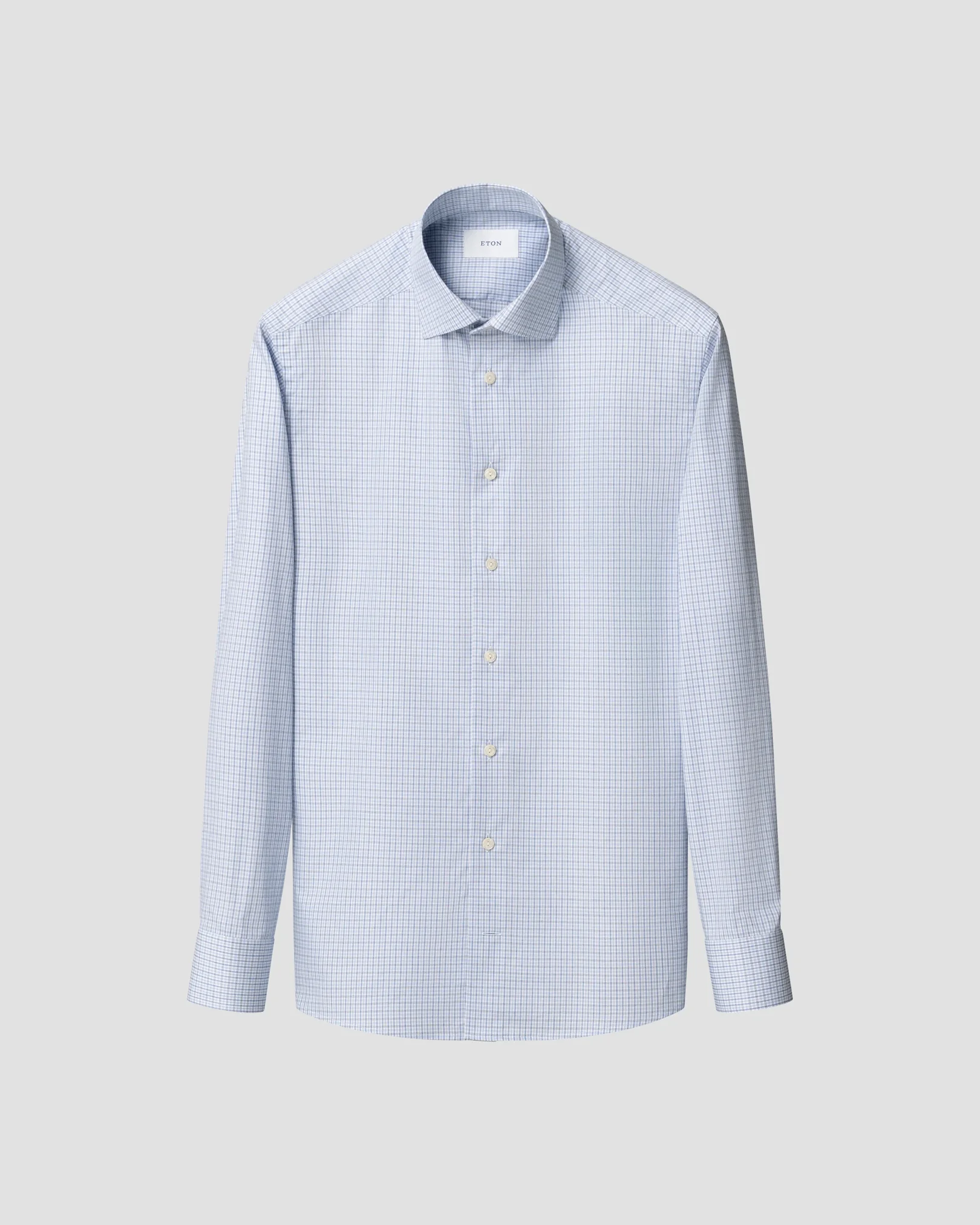 Eton - micro check twill shirt