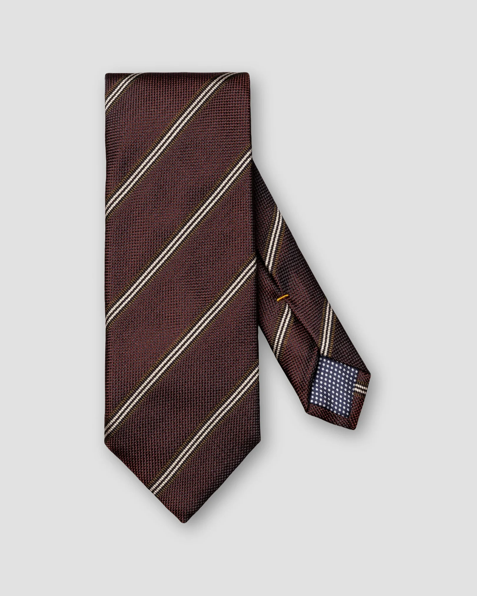 Eton - dark red striped woven silk tie 266
