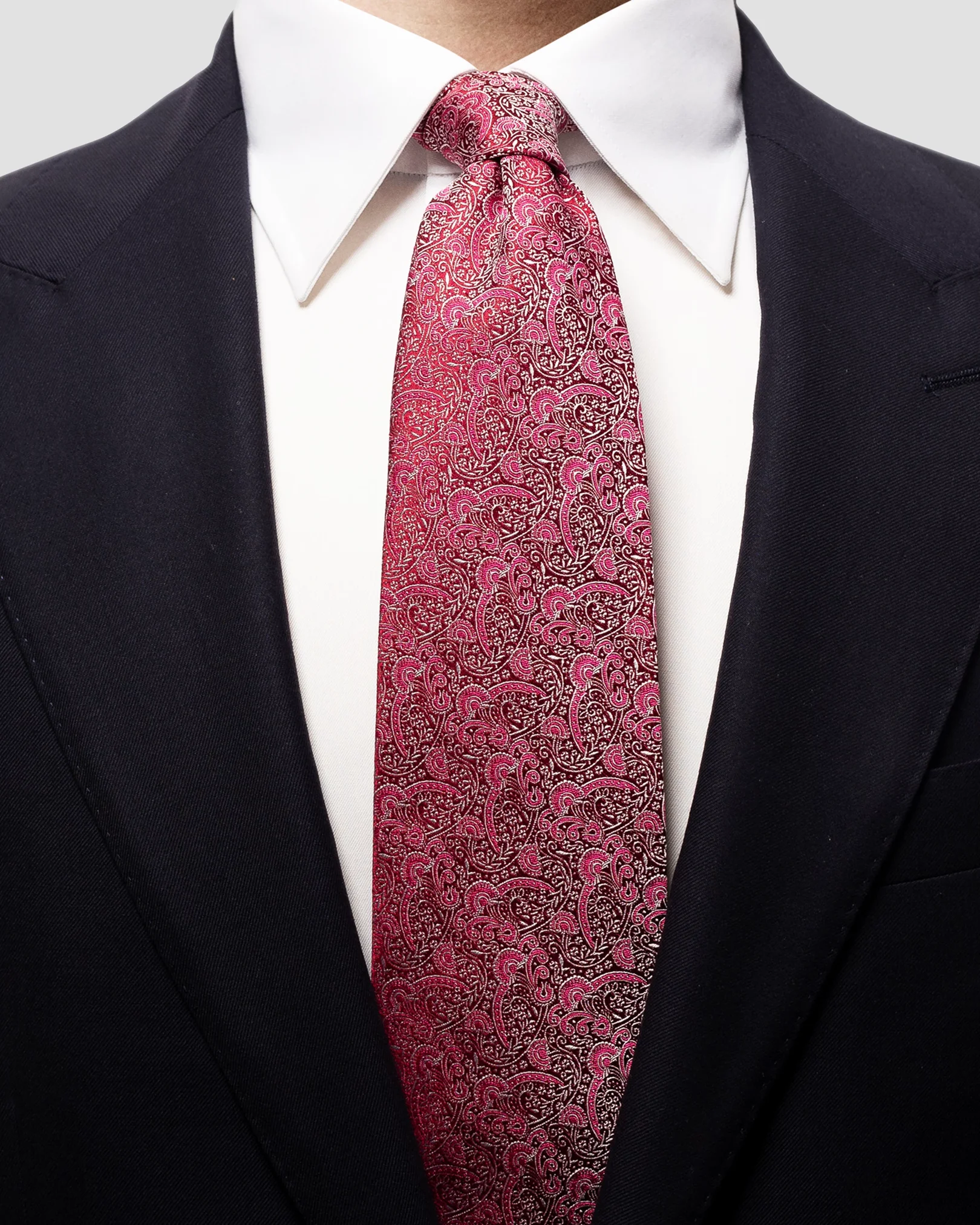 Eton - red paisley silk tie