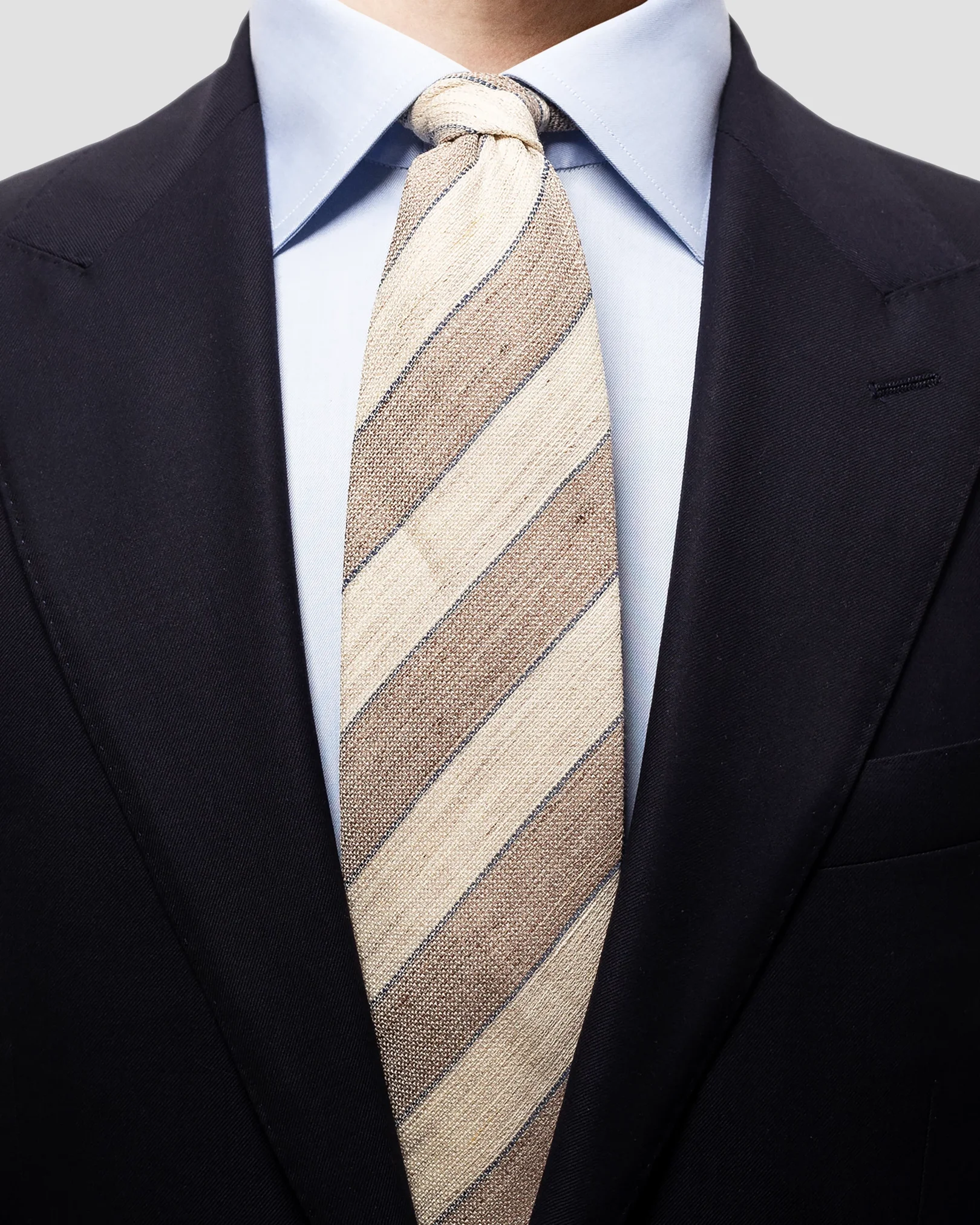 Eton - beige striped blend tie