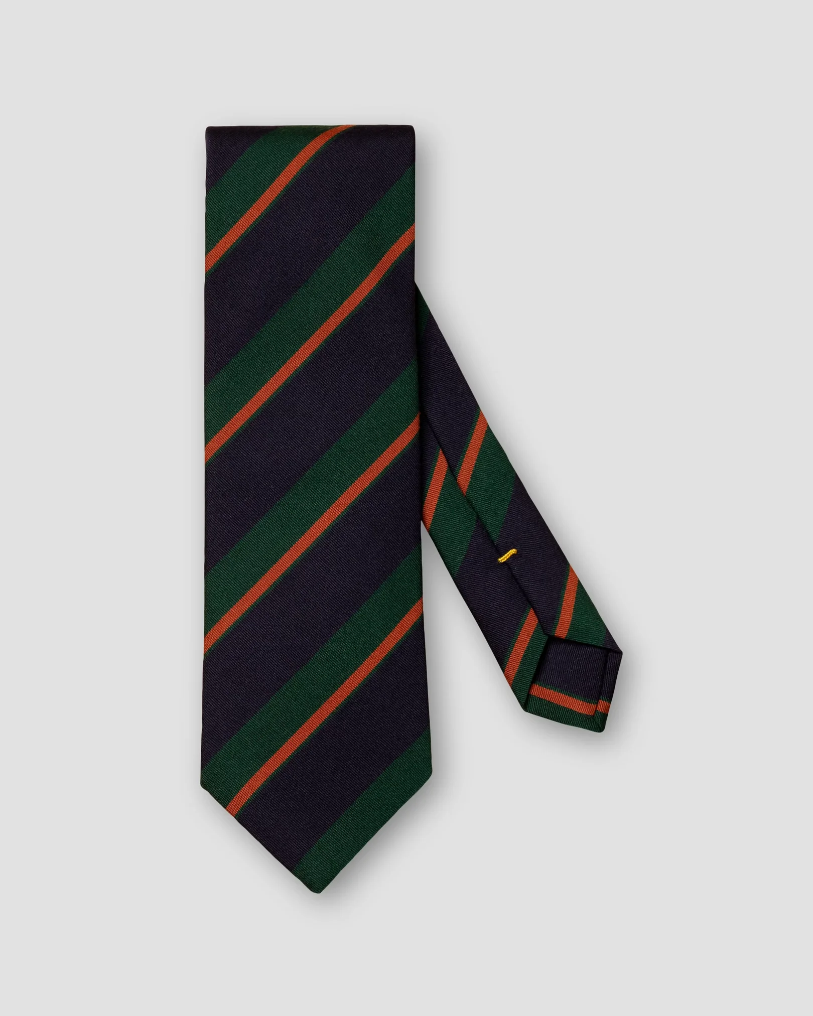 Eton - dark blue and orange striped wool cotton tie