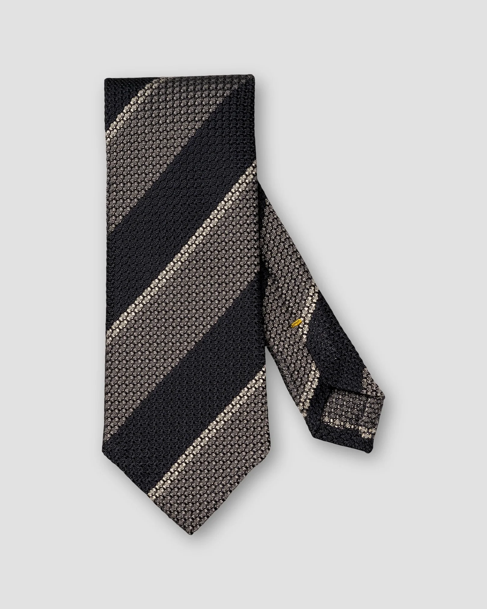 Eton - navy blue striped grenadine silk tie 268