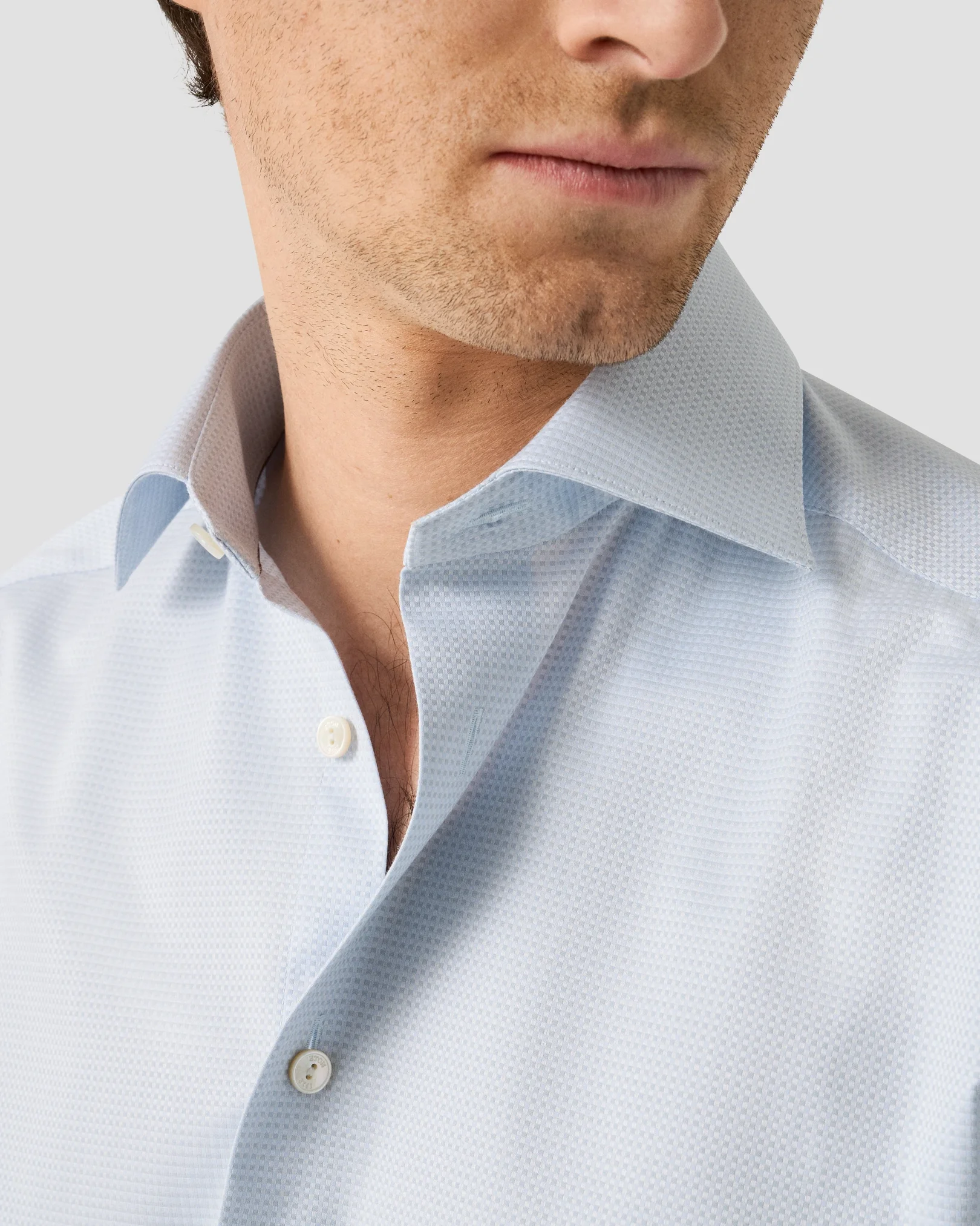 Eton - supima light blue semi solid 261
