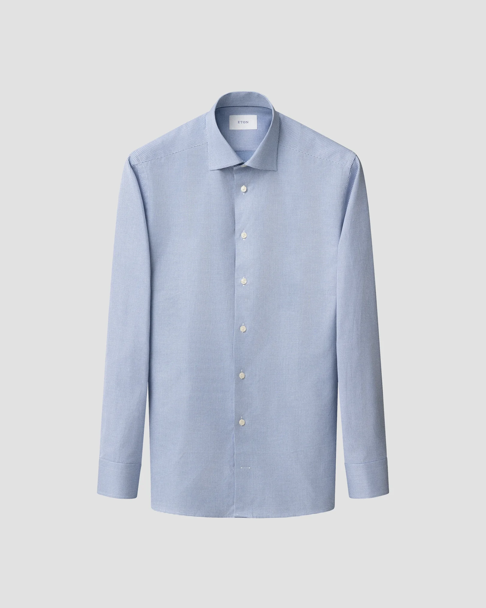 Eton - dark blue houndstooth signature twill shirt
