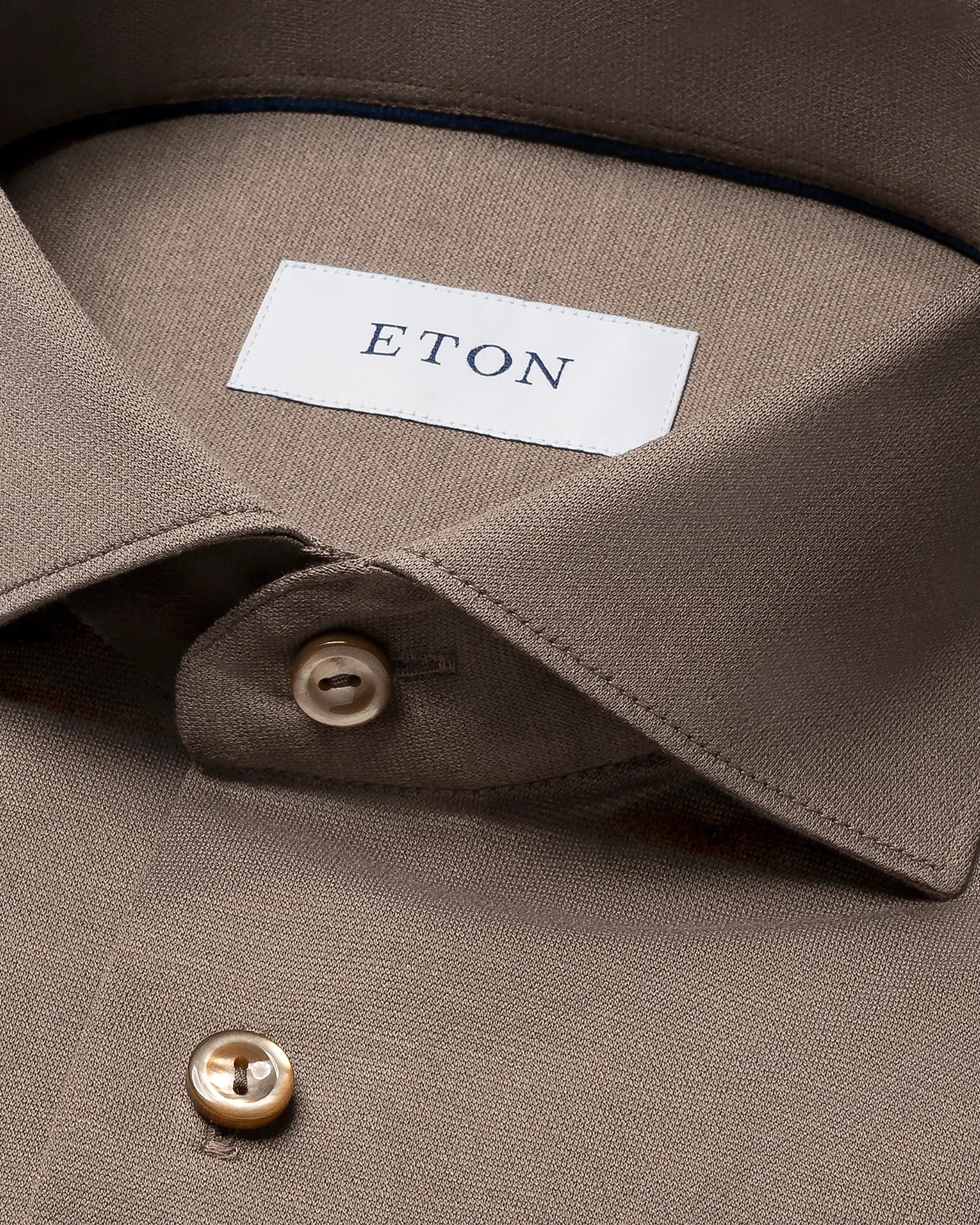 Eton - Enfärgad Filo di Scozia Stickad Jacquard-skjorta