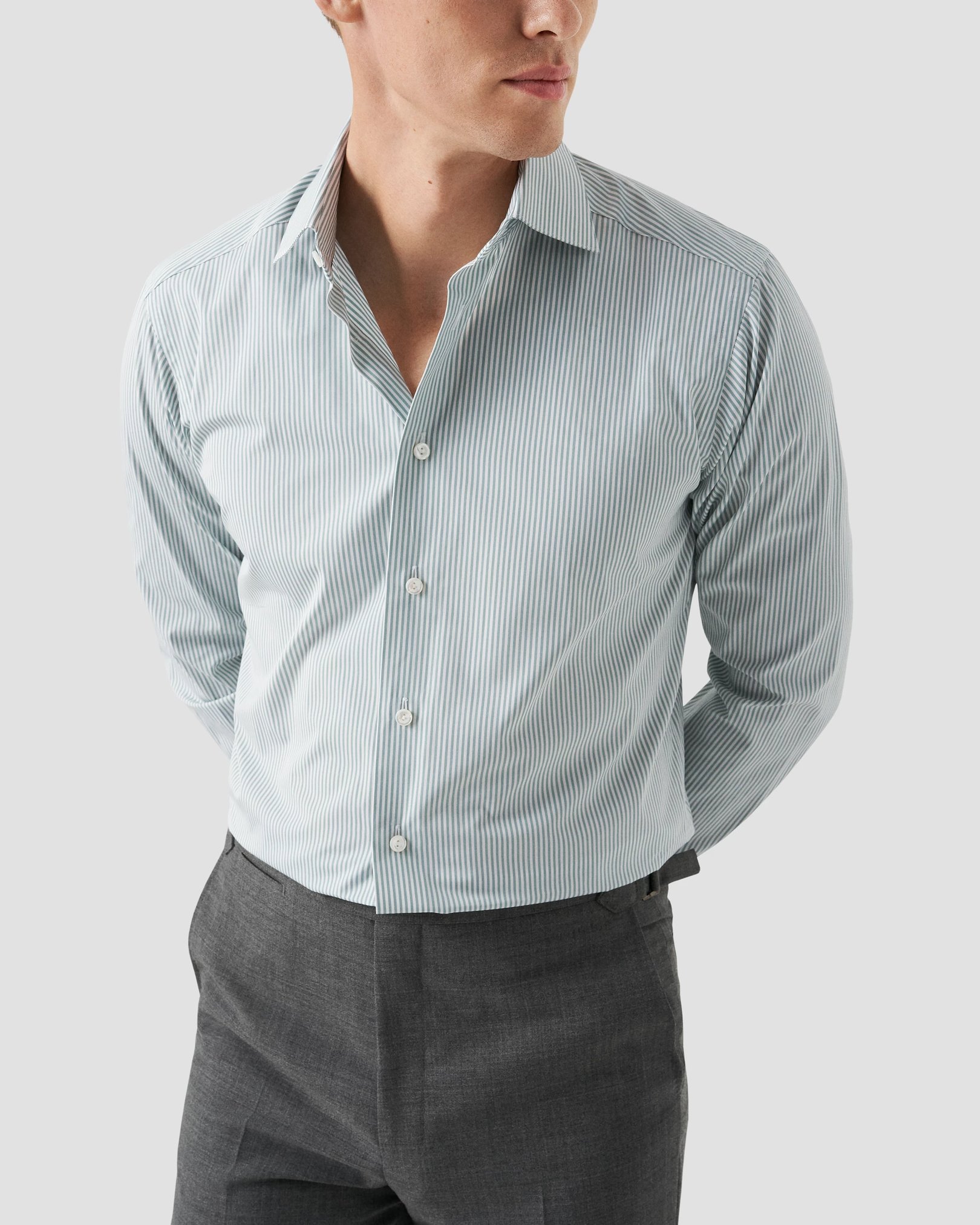 Eton - light green elevated poplin