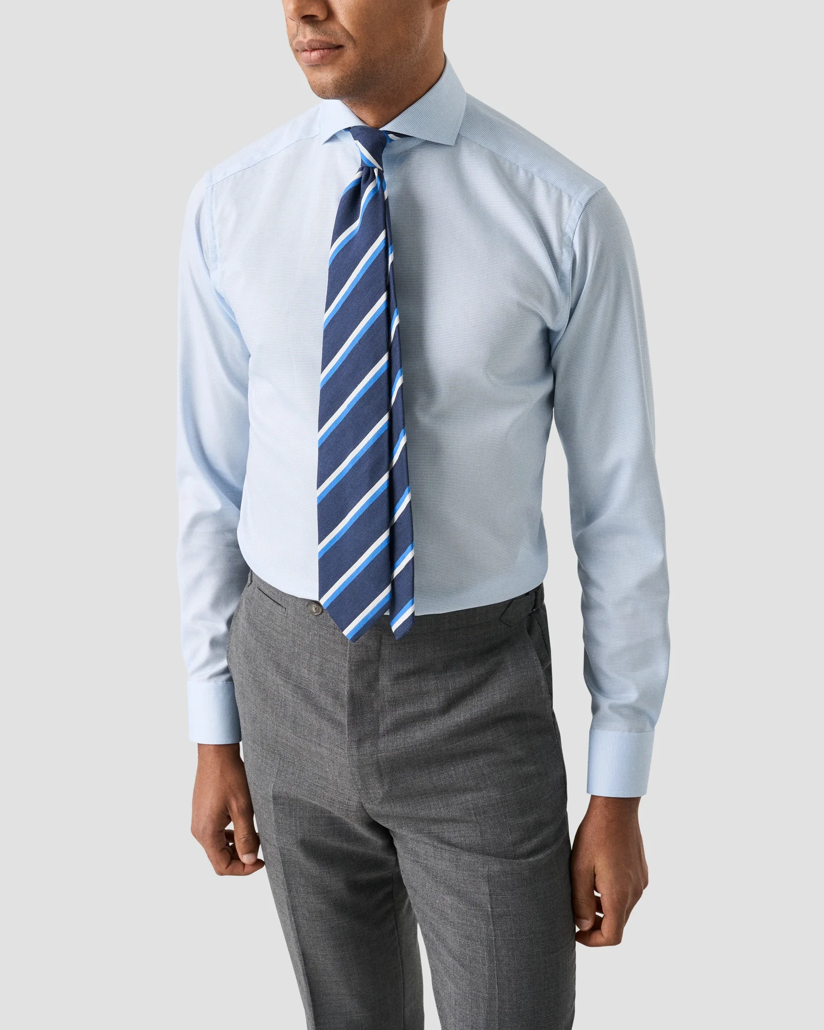 Eton - blue solid signature oxford shirt