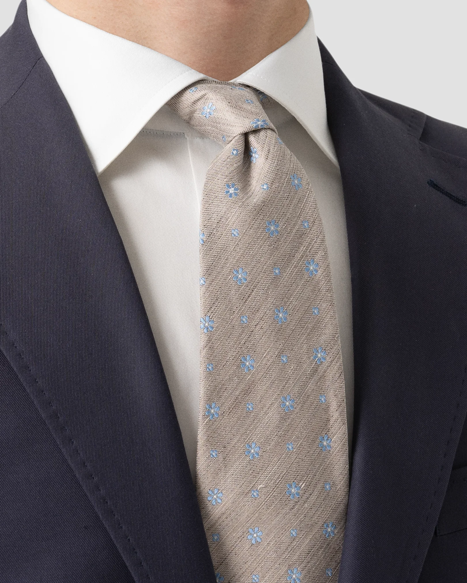beige silk tie