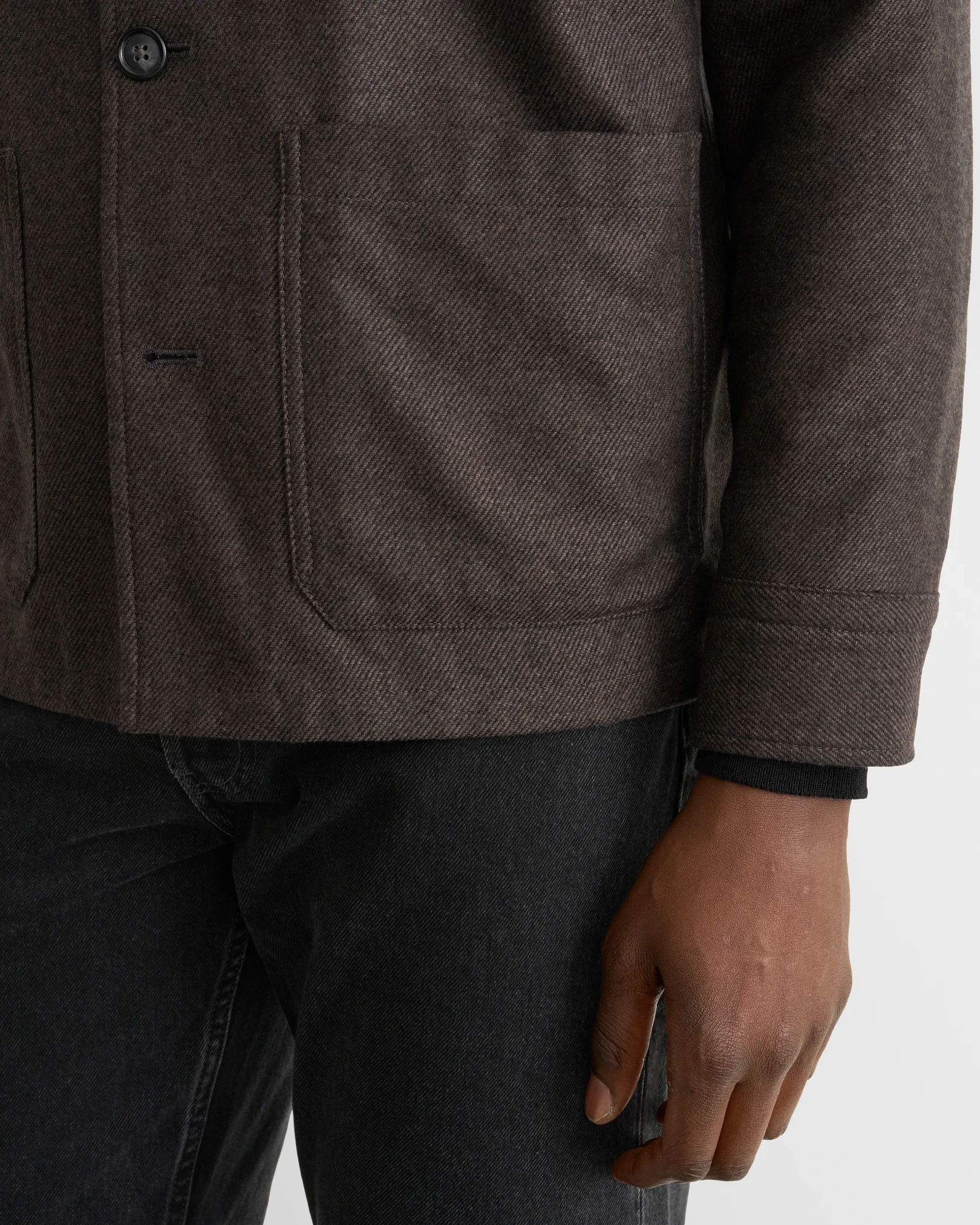 Eton - dark brown wool cashmere two pocket jacket