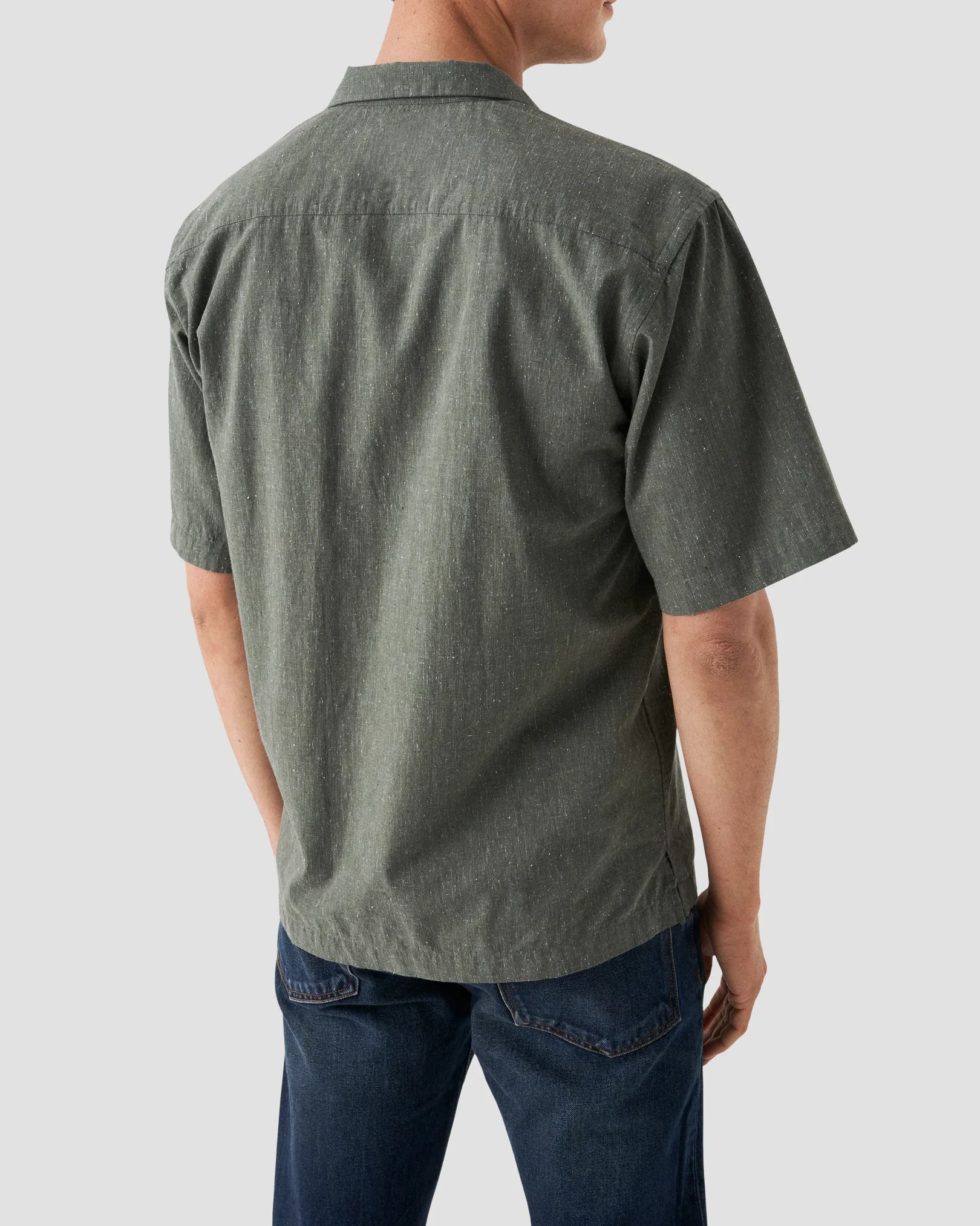 Eton - dark green recycled cotton resort shirt