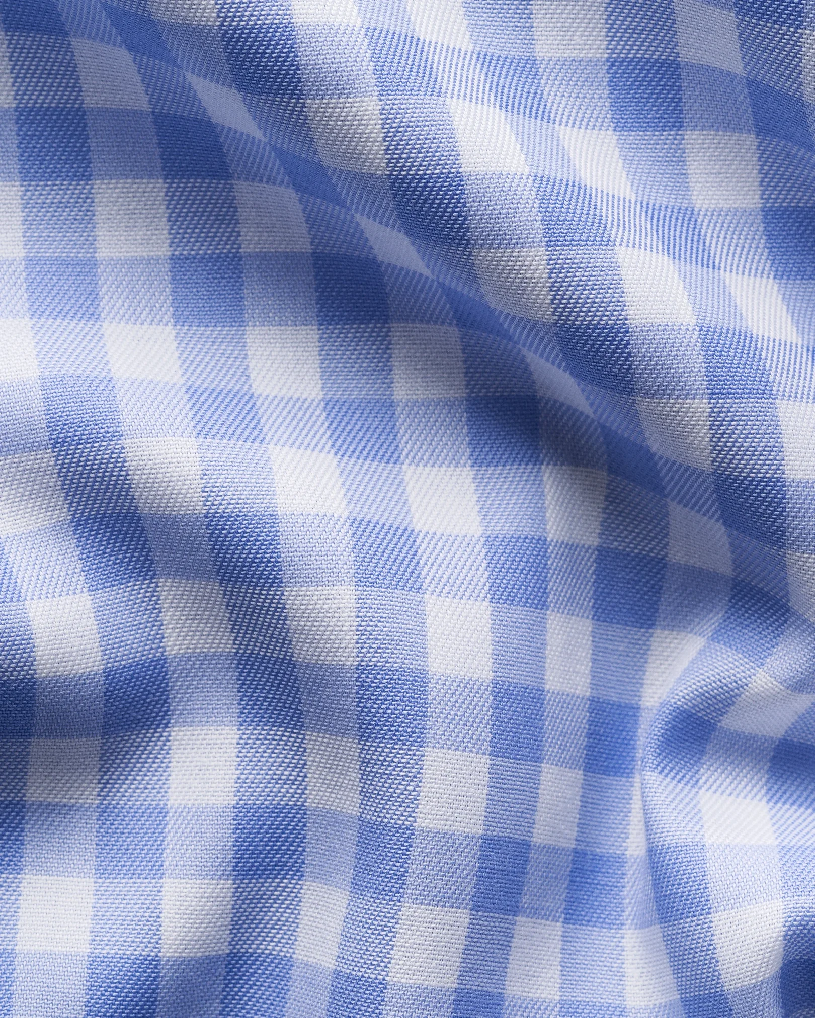 Eton - gingham check shirt cut away single
