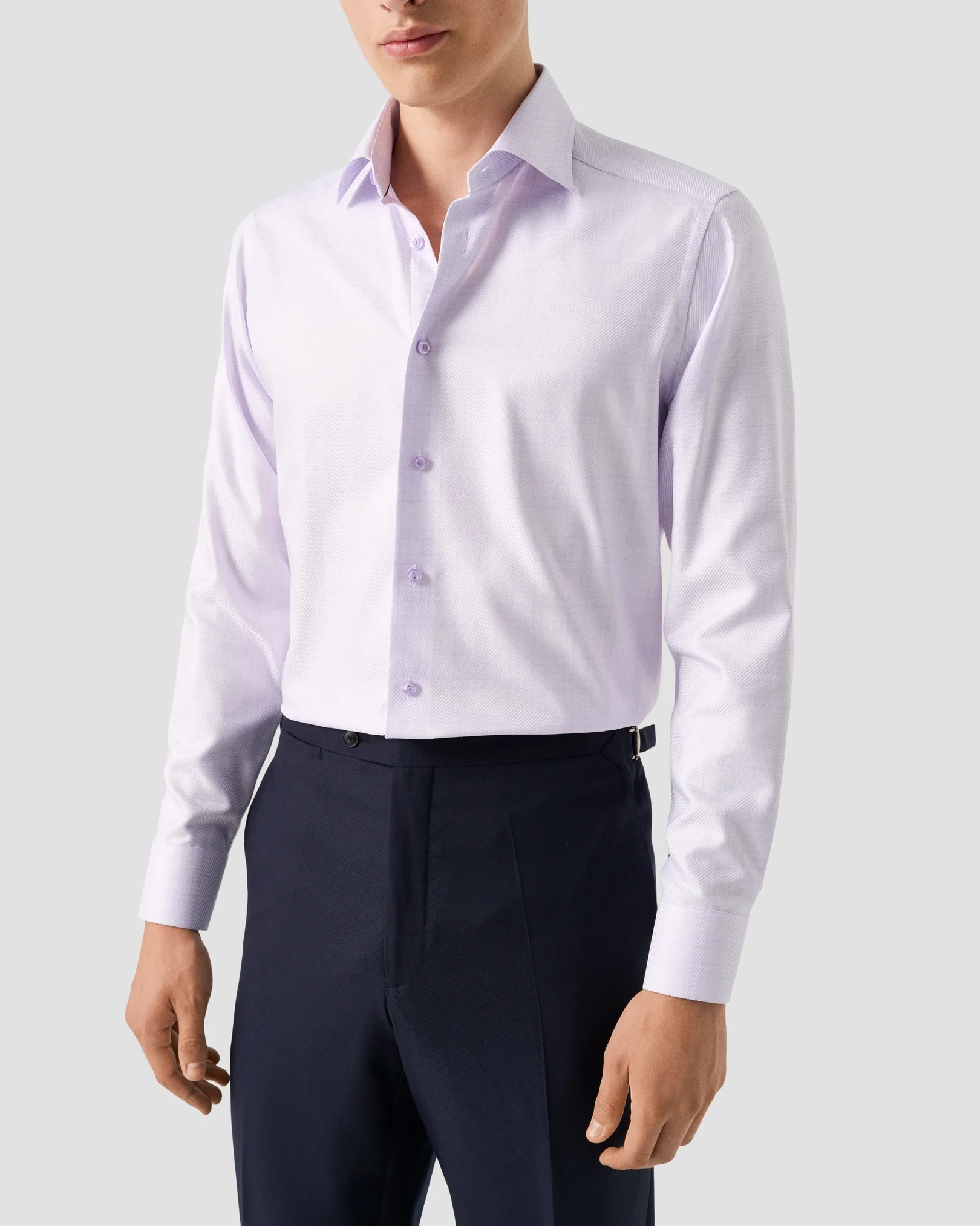 Eton - check king twill shirt cut away single slim