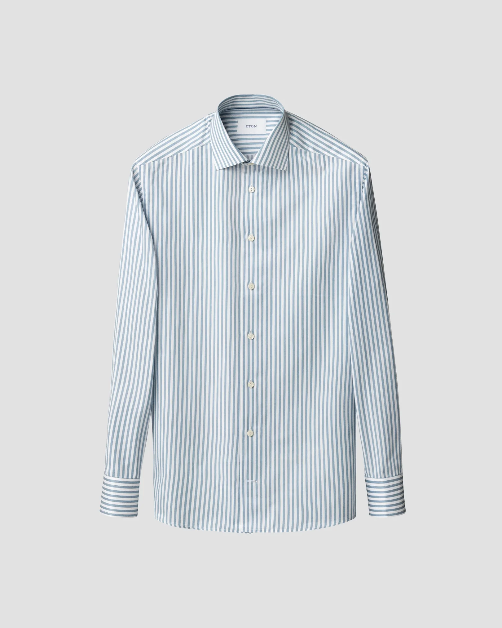Eton - mid blue bengal striped signature twill shirt