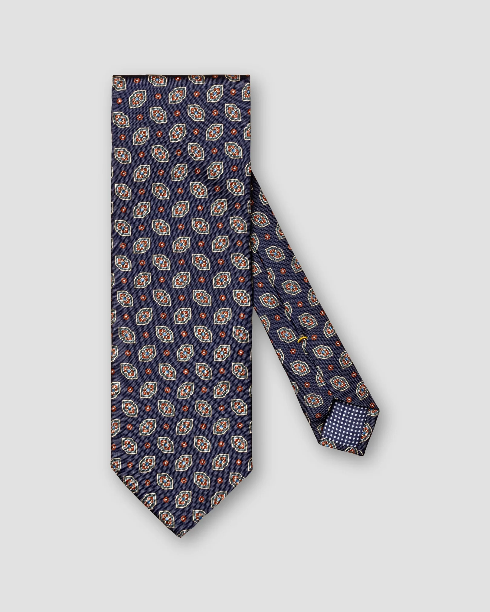 Eton - navy blue panama paisley tie
