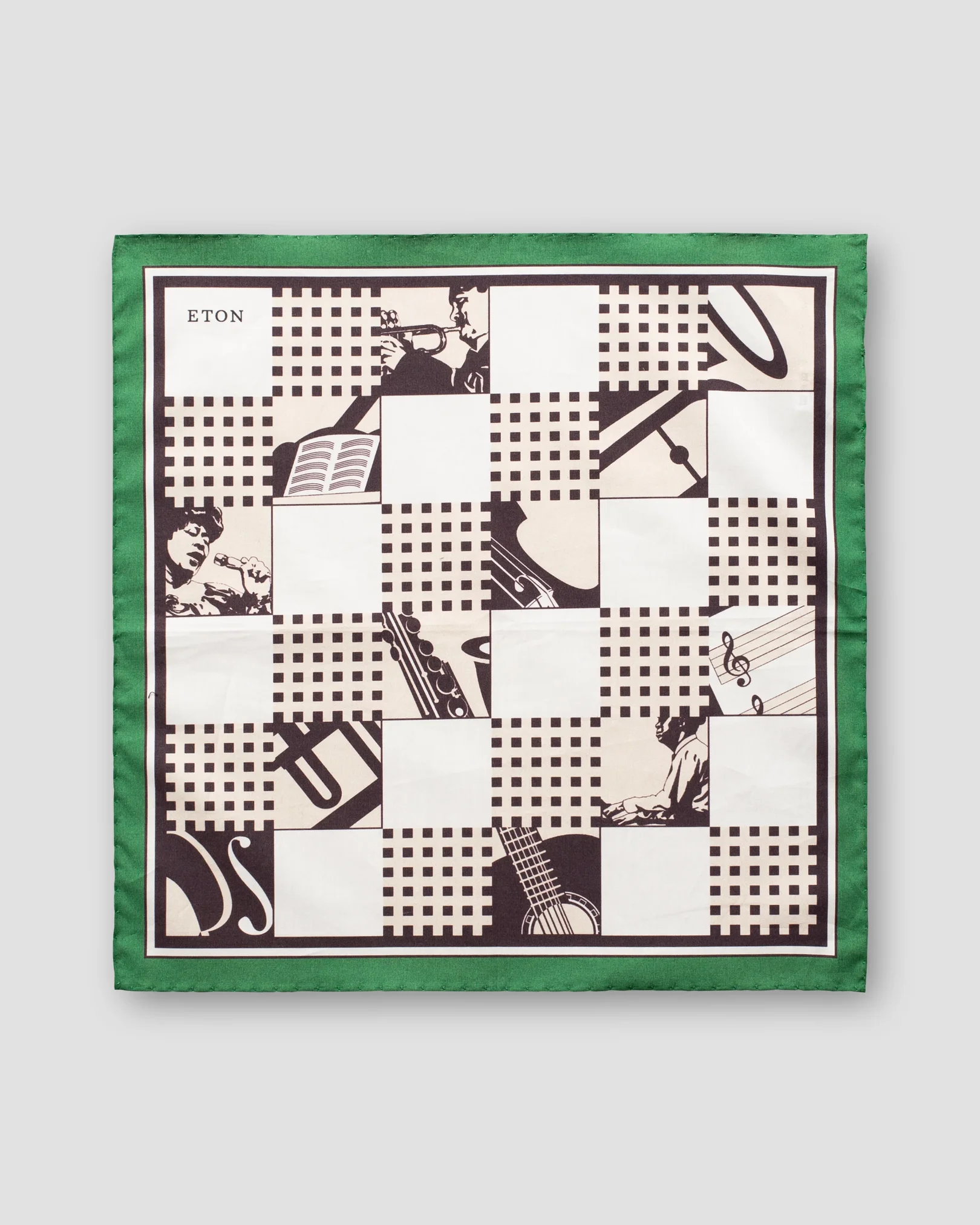 Eton - green jazz pocket square