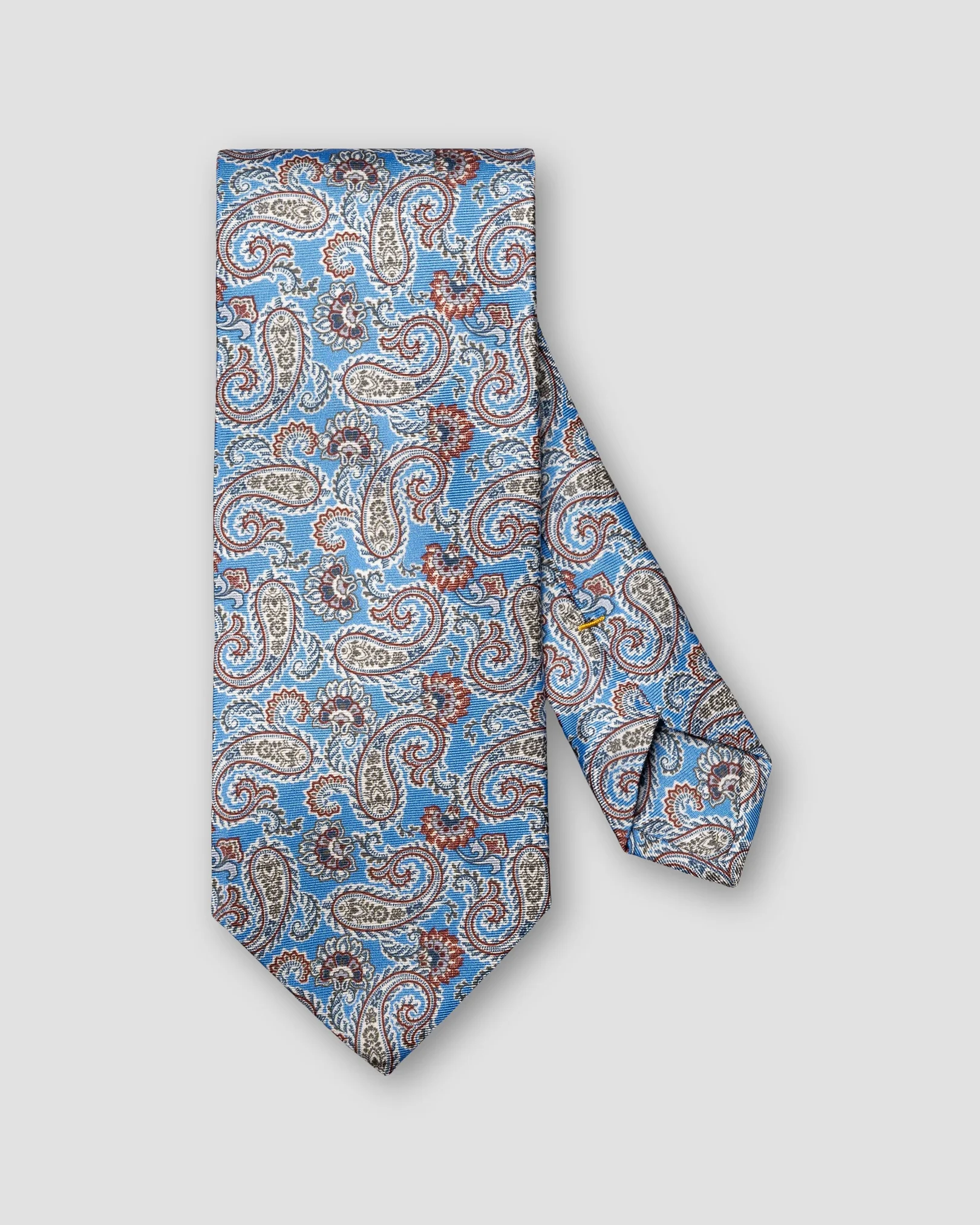Eton - blue paisley printed silk tie