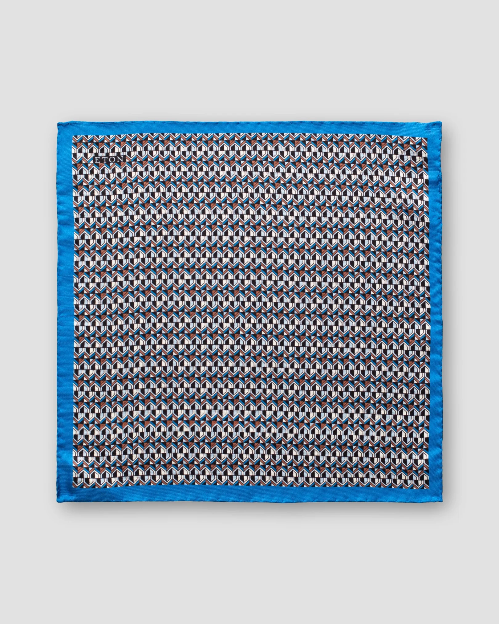 Eton - blue art deco print pocket square
