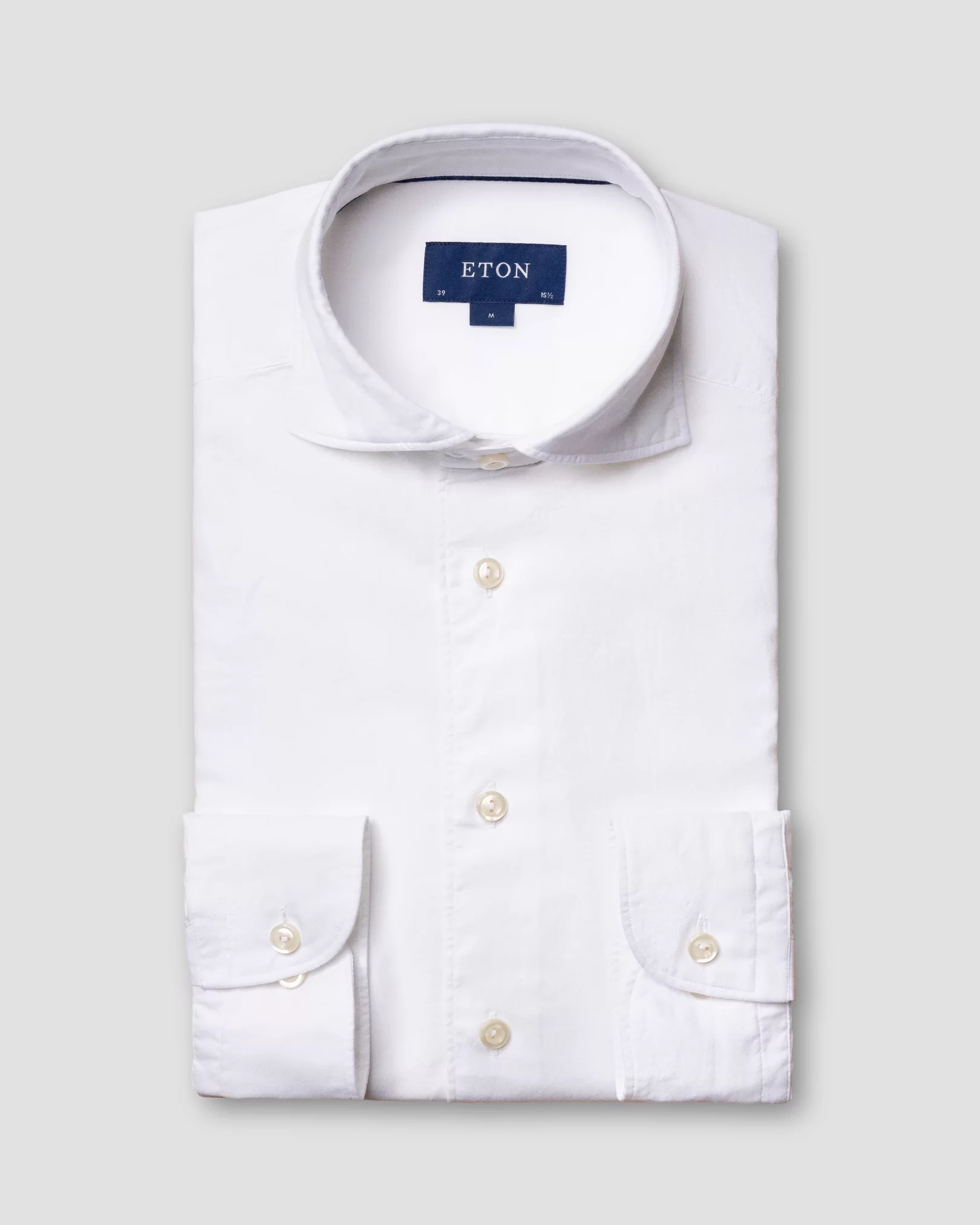 Eton - white cotton silk shirt soft