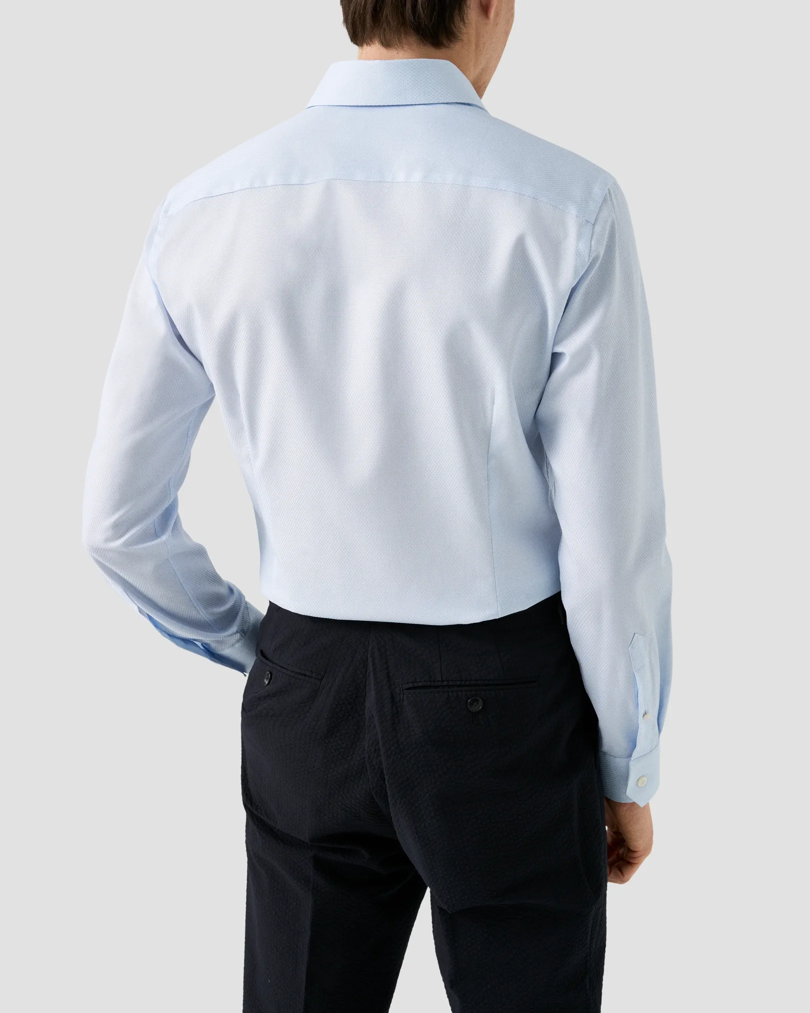 Eton - semi solid cotton tencel tm lyocell shirt light blue 261