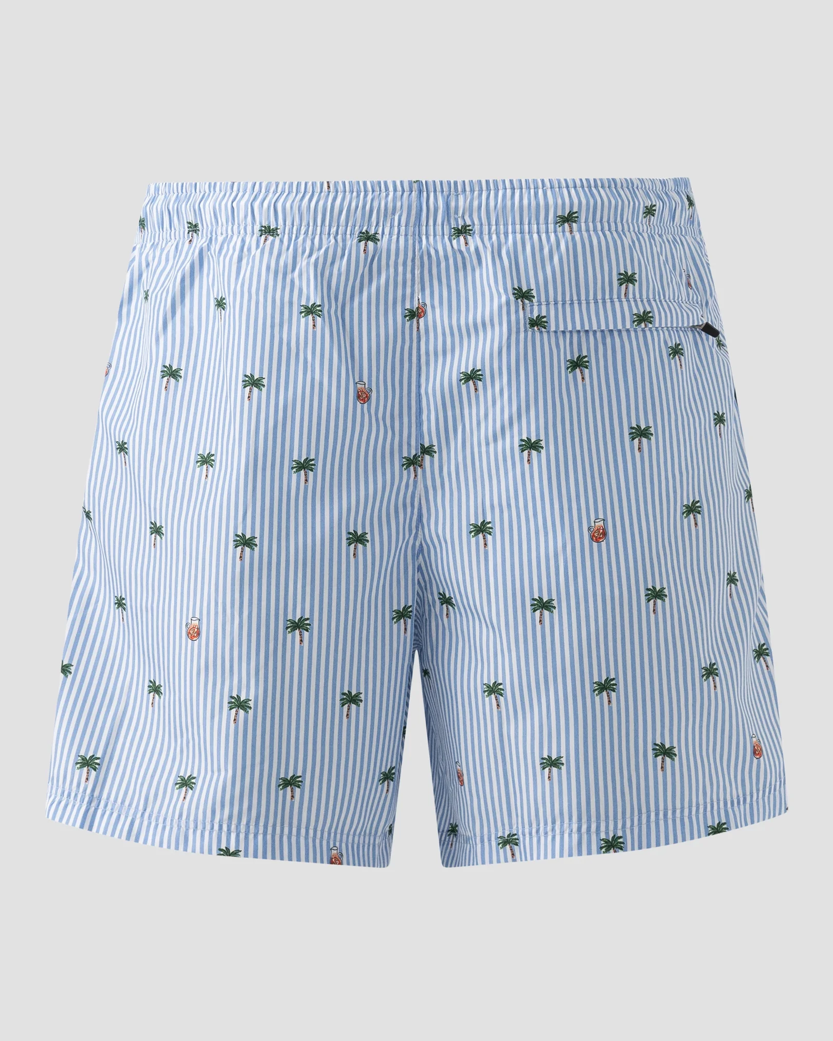 Eton - mid blue striped swim shorts