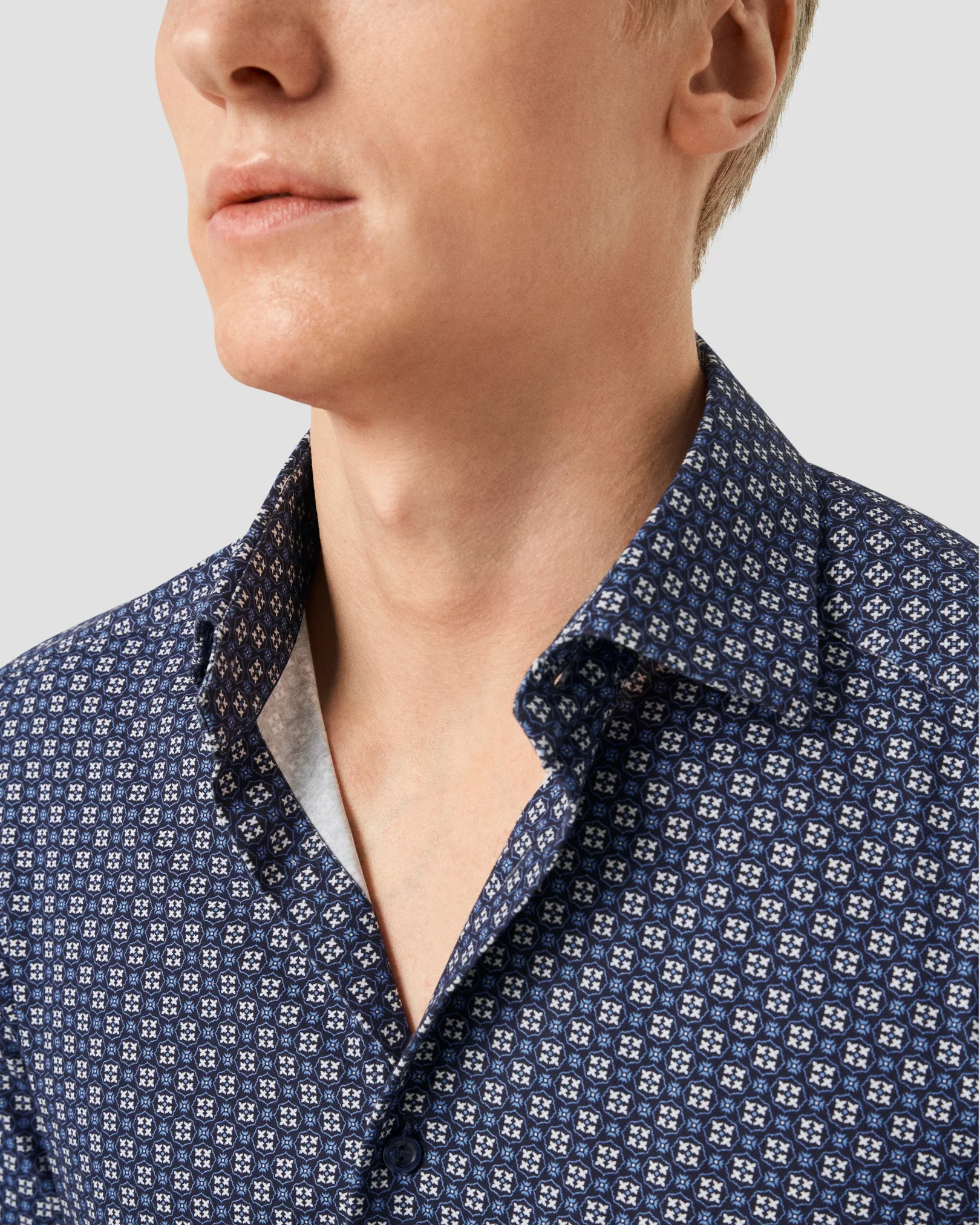 Eton - dark blue strech shirt