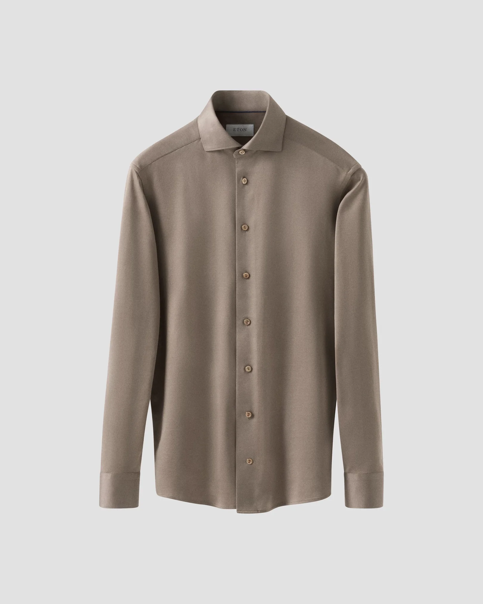 Eton - beige filo di scotia knitted jaquard shirt