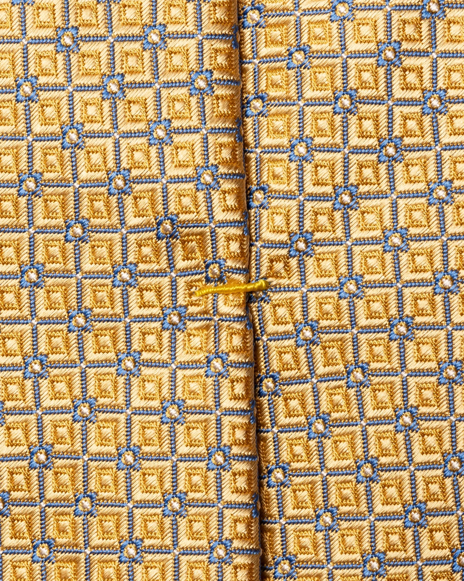 Eton - geometric woven silk tie yellow geometric woven silk tie